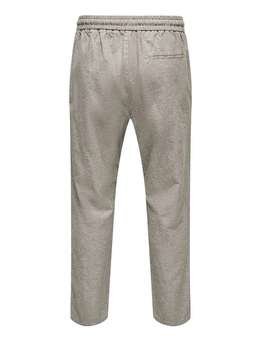 ONLY & SONS - ONSLINUS CROP 0007 COT LIN PNT NOOS - pantalons en lin - bungee cord - 2