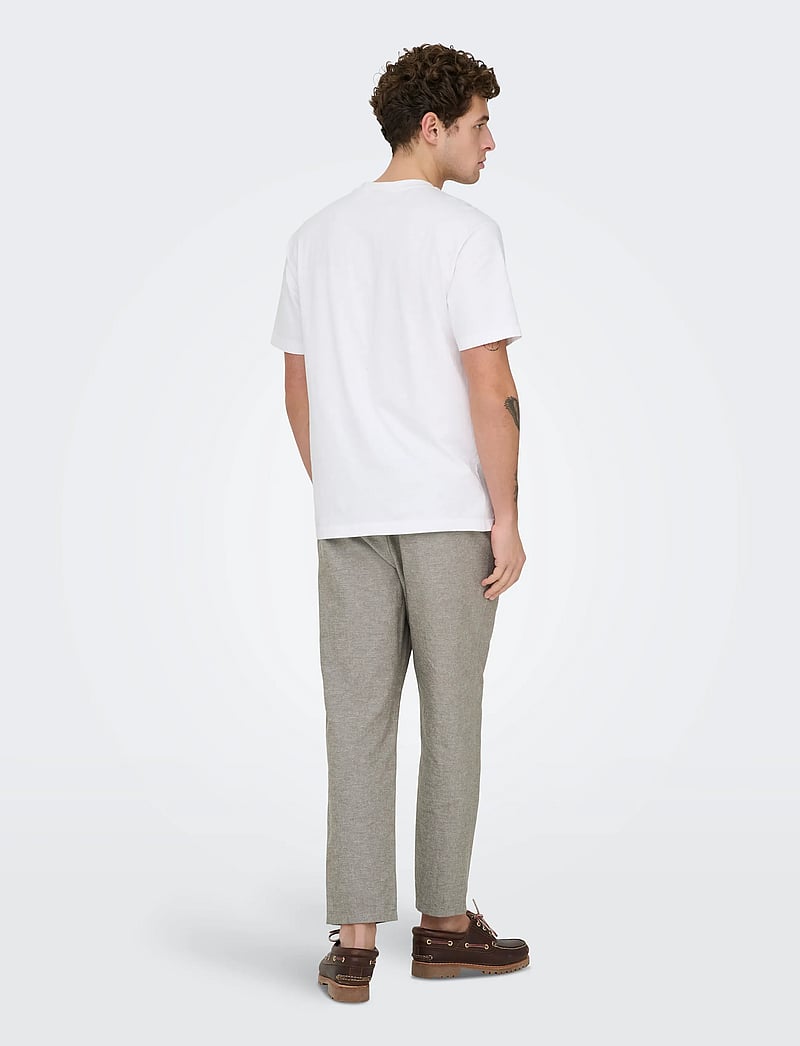 ONLY & SONS - ONSLINUS CROP 0007 COT LIN PNT NOOS - leinenhosen - bungee cord - 3