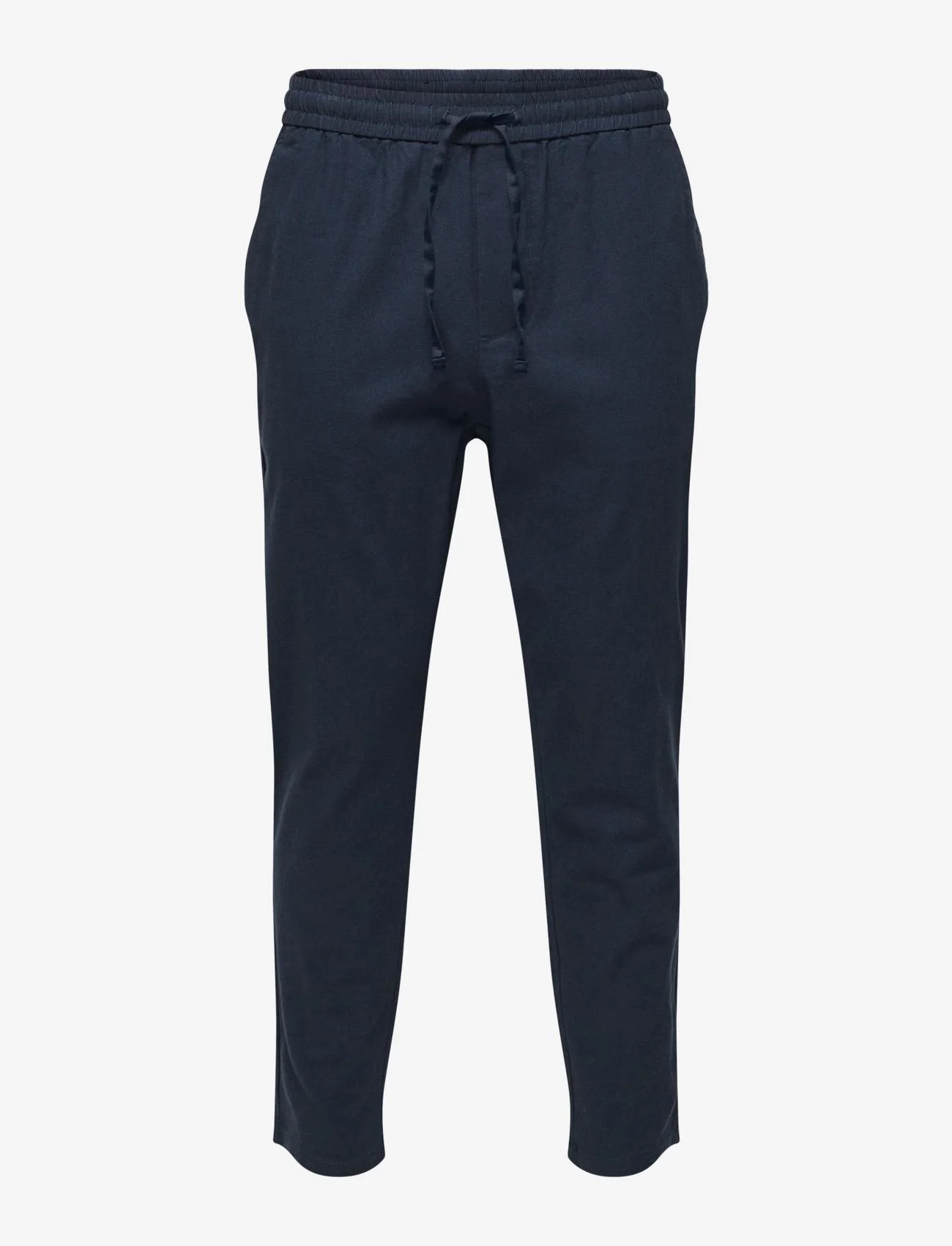 ONLY & SONS - ONSLINUS CROP 0007 COT LIN PNT NOOS - linen trousers - dark navy - 1