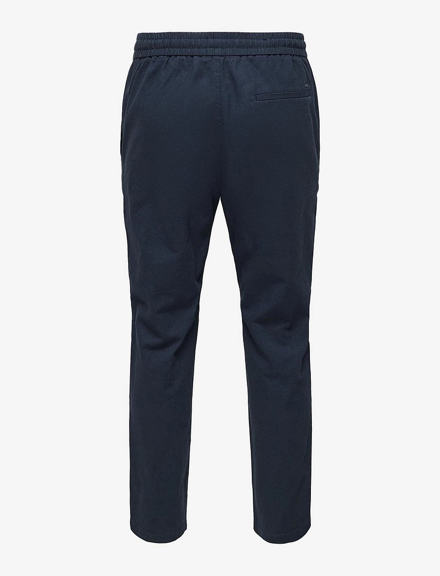 ONLY & SONS - ONSLINUS CROP 0007 COT LIN PNT NOOS - leinenhosen - dark navy - 2