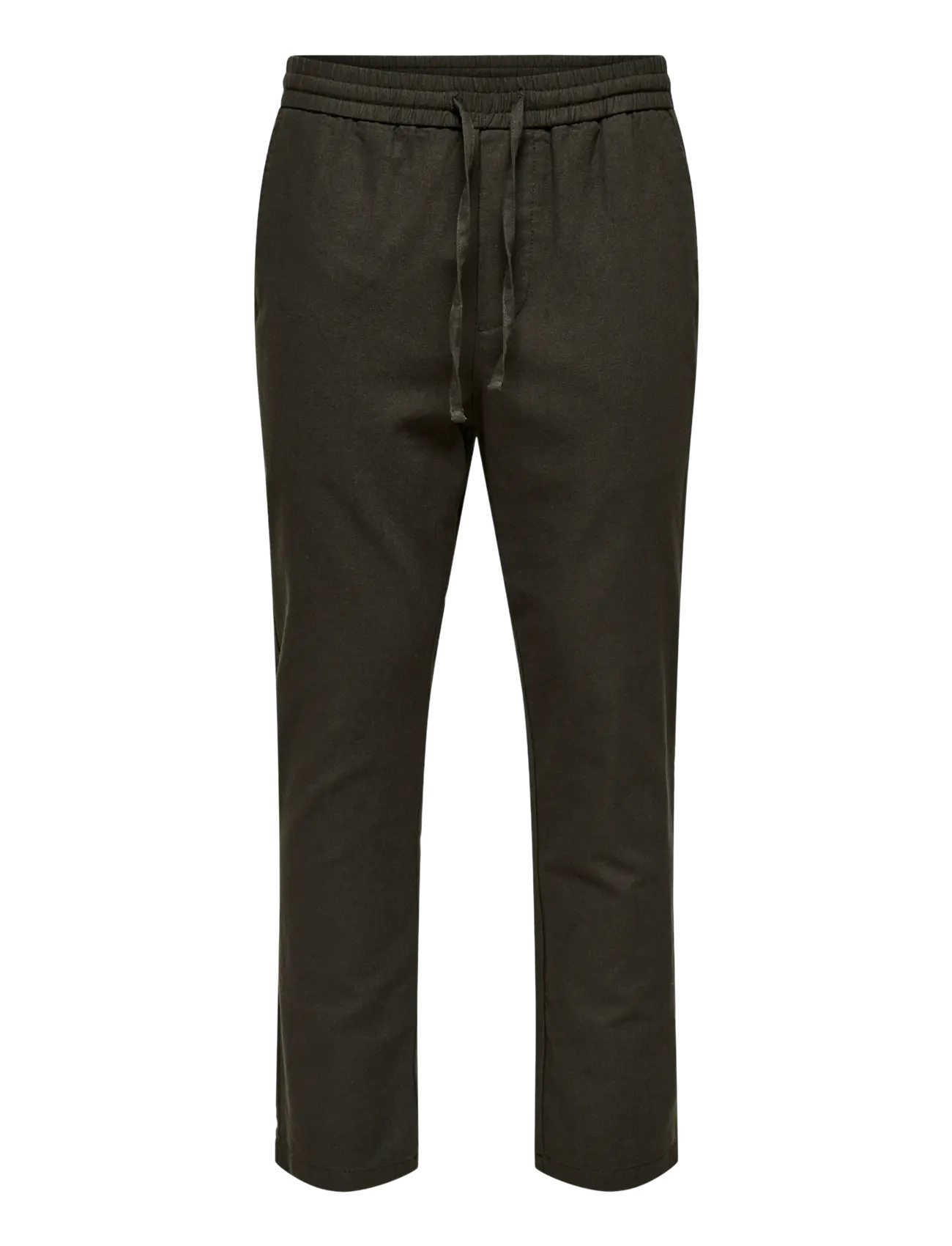 ONLY & SONS ONSLINUS CROP 0007 COT LIN PNT NOOS - ONLY & SONS - DEMITASSE / brown