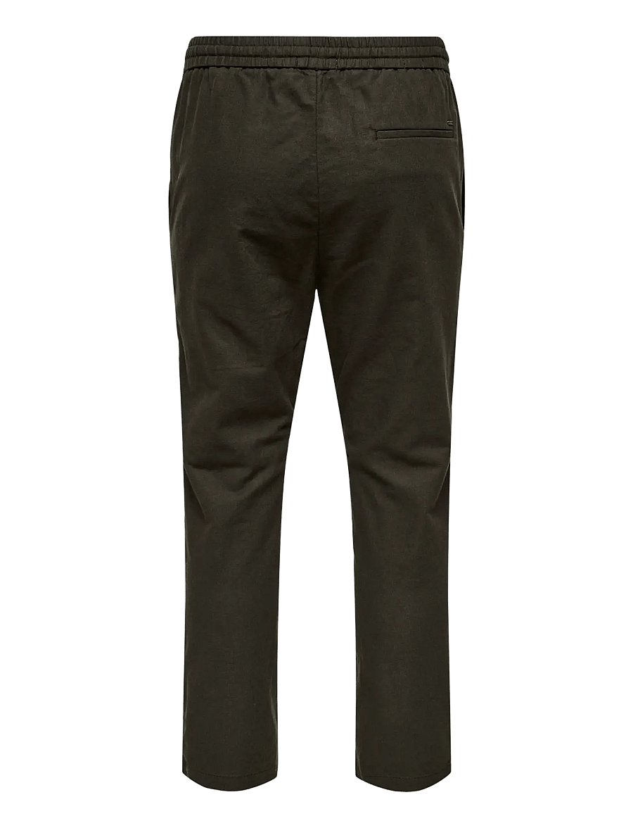 ONLY & SONS - ONSLINUS CROP 0007 COT LIN PNT NOOS - leinenhosen - demitasse - 2