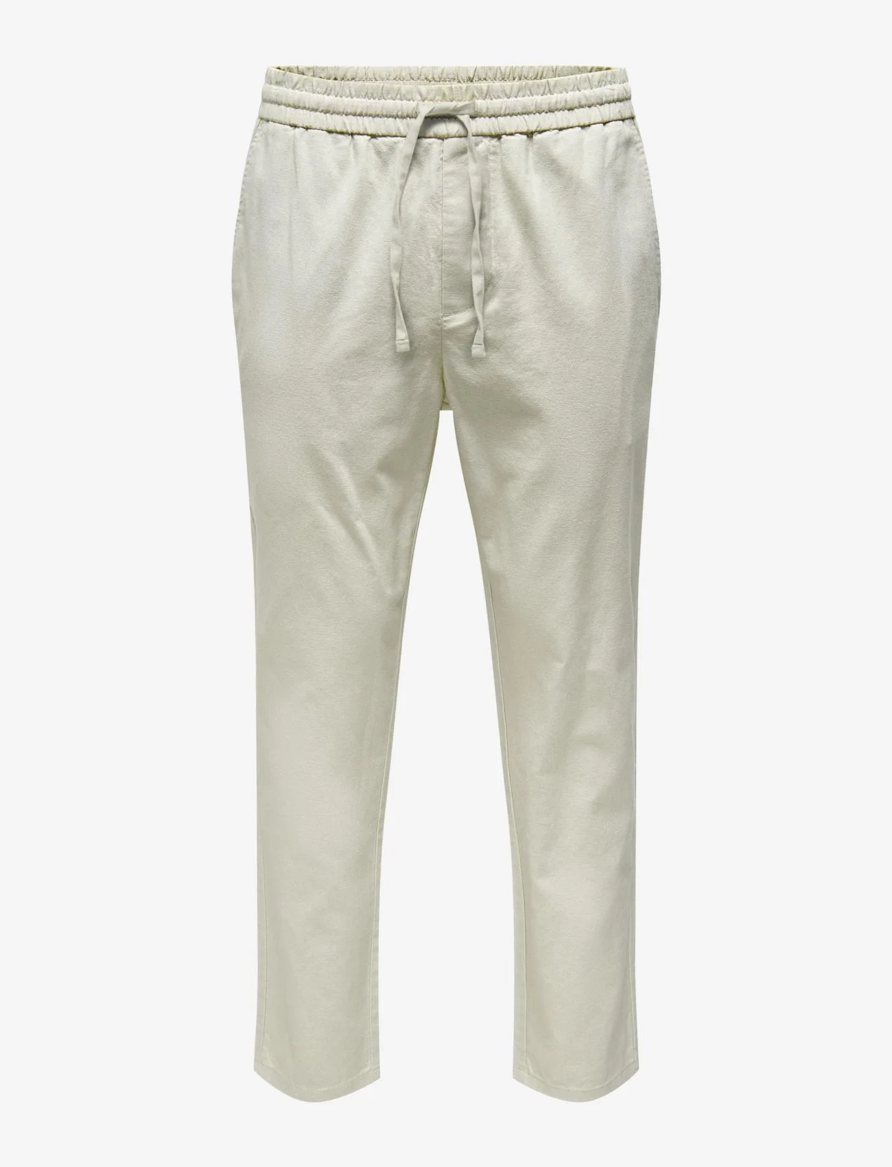 ONLY & SONS - ONSLINUS CROP 0007 COT LIN PNT NOOS - linen trousers - silver lining - 1