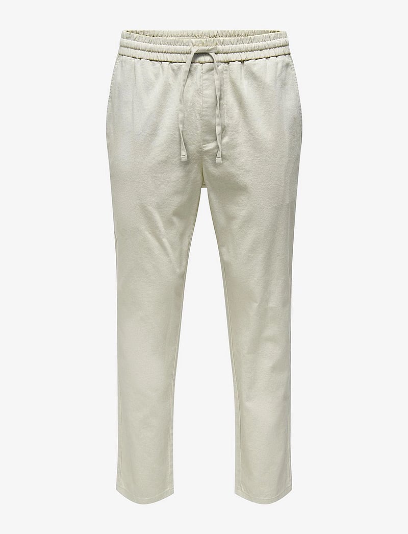 ONLY & SONS - ONSLINUS CROP 0007 COT LIN PNT NOOS - hørbukser - silver lining - 1