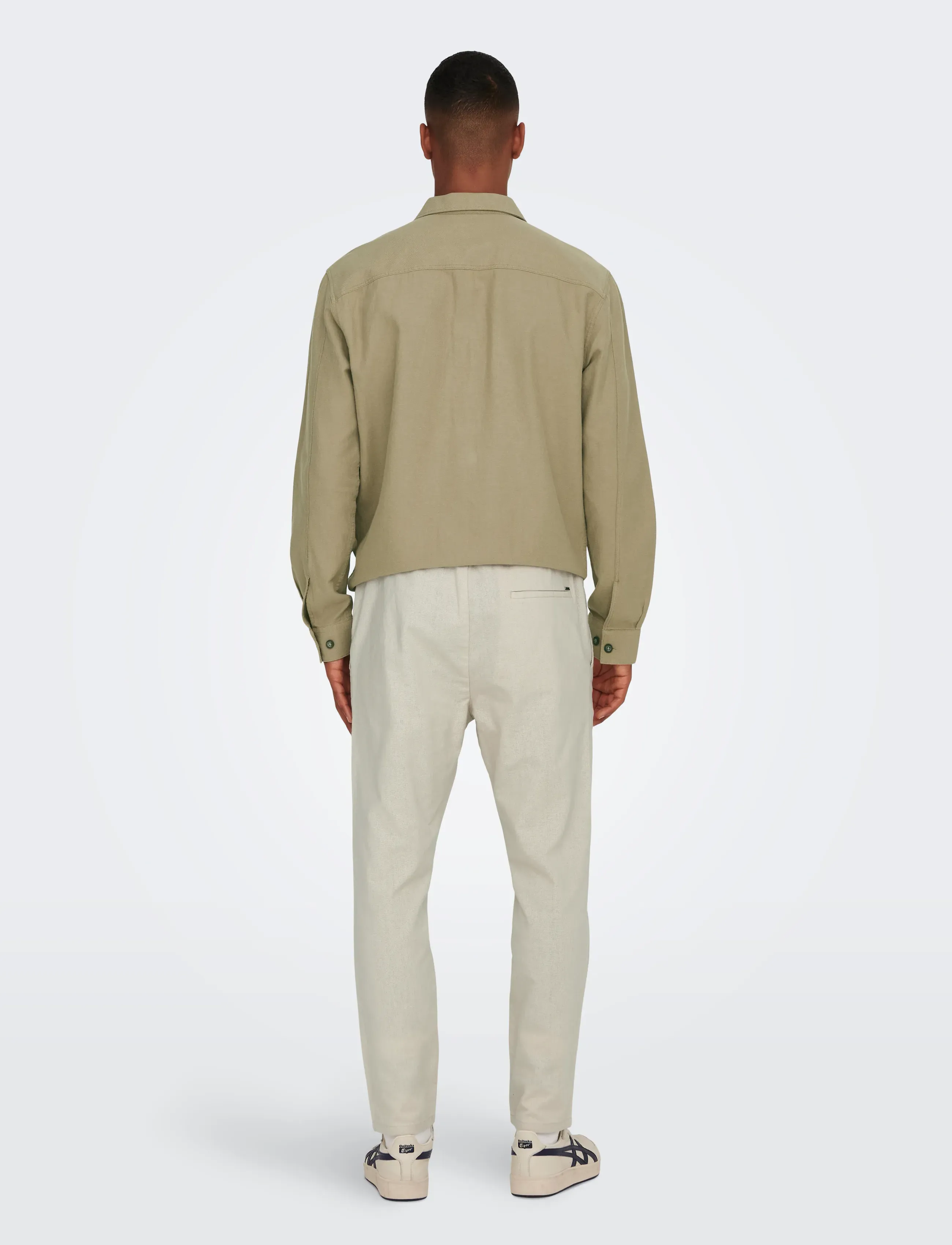 ONLY & SONS - ONSLINUS CROP 0007 COT LIN PNT NOOS - linased püksid - silver lining - 3