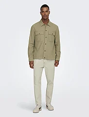 ONLY & SONS - ONSLINUS CROP 0007 COT LIN PNT NOOS - linen trousers - silver lining - 4