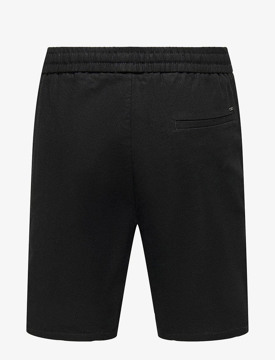 ONLY & SONS - ONSLINUS 0007 COT LIN SHORTS NOOS - linased lühikesed püksid - black - 2