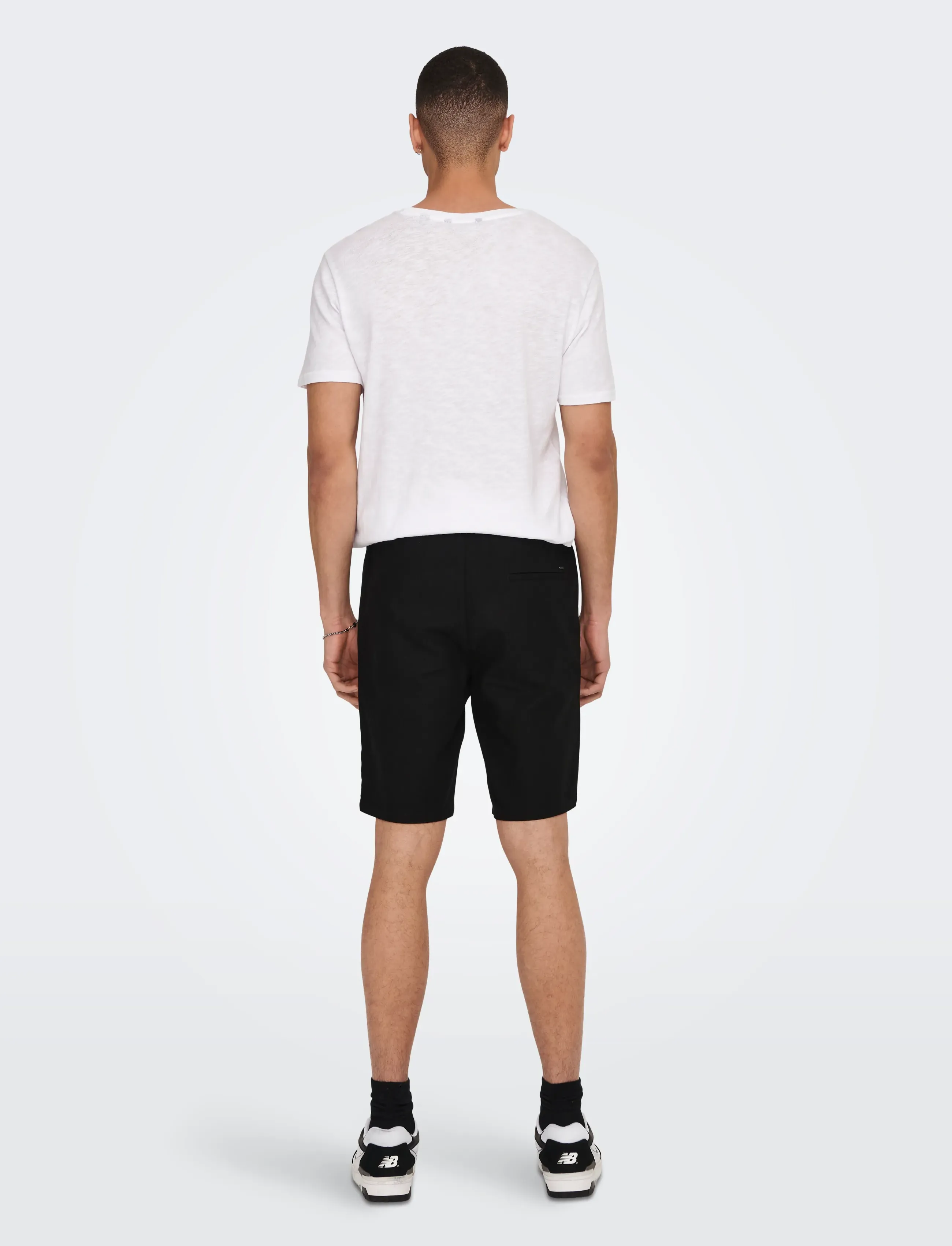 ONLY & SONS - ONSLINUS 0007 COT LIN SHORTS NOOS - linneshorts - black - 3