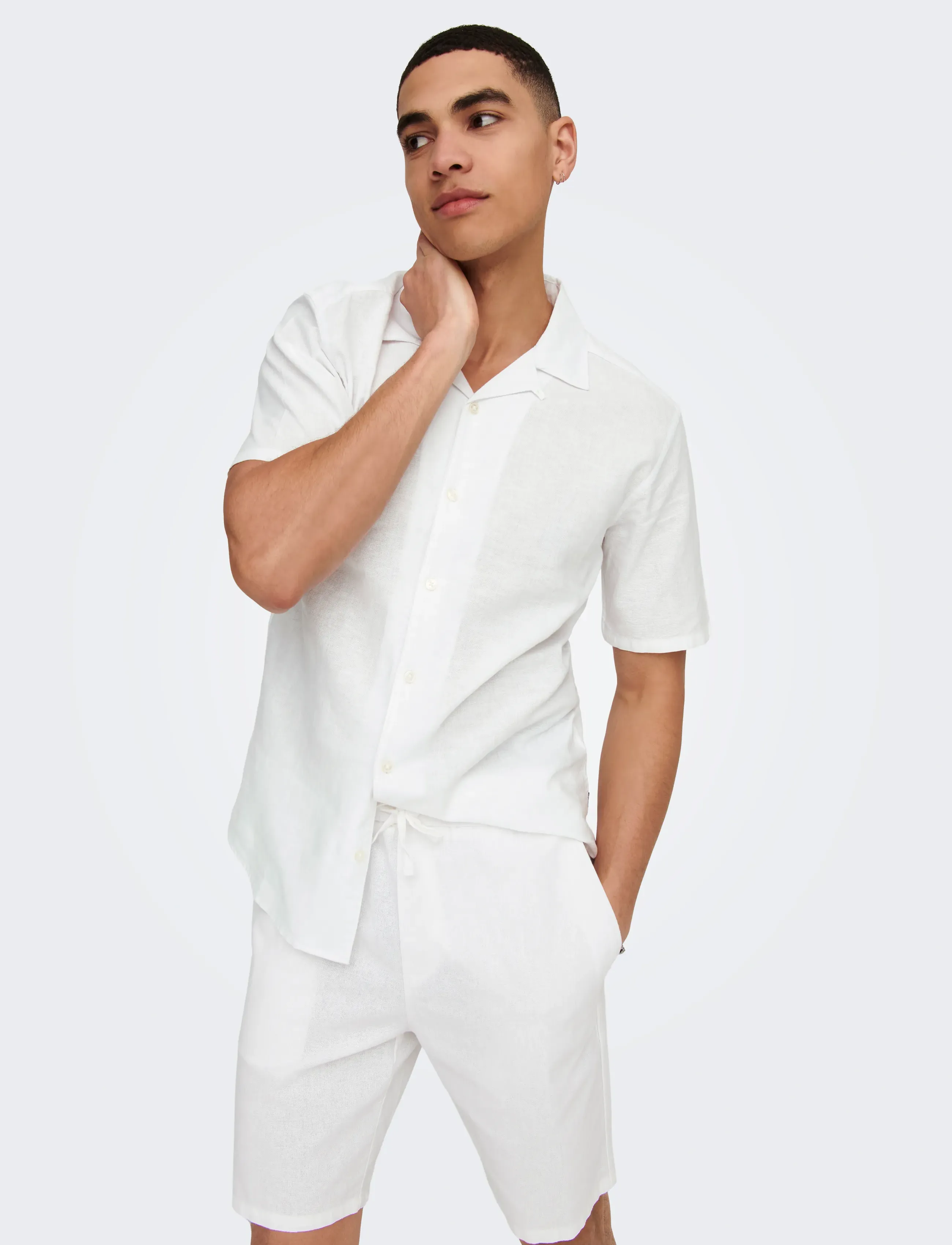 ONLY & SONS Onslinus 0007 Cot Lin Shorts Noos herr – bild 5
