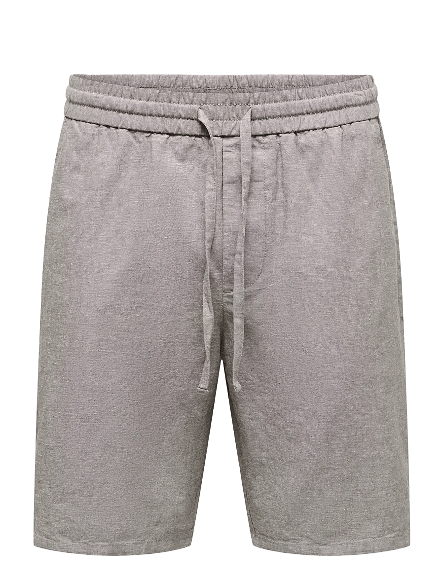 ONLY & SONS - ONSLINUS 0007 COT LIN SHORTS NOOS - linen shorts - bungee cord - 1