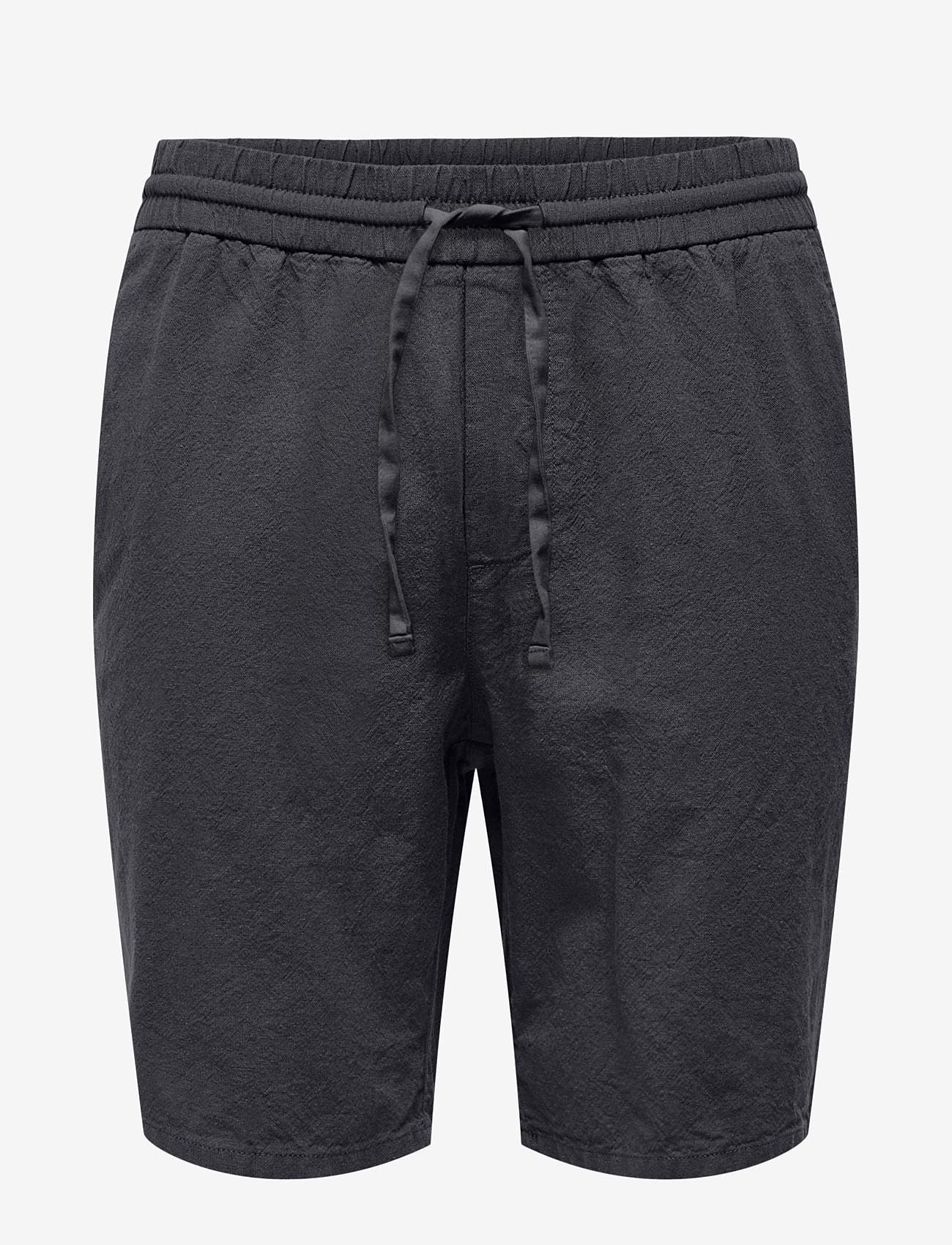 ONLY & SONS - ONSLINUS 0007 COT LIN SHORTS NOOS - leinen-shorts - dark navy - 1
