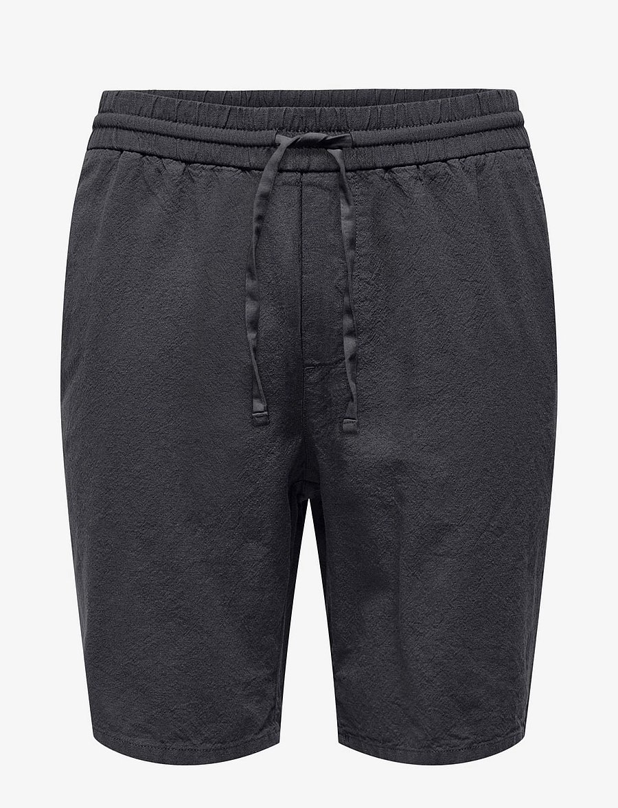 ONLY & SONS - ONSLINUS 0007 COT LIN SHORTS NOOS - leinen-shorts - dark navy - 1