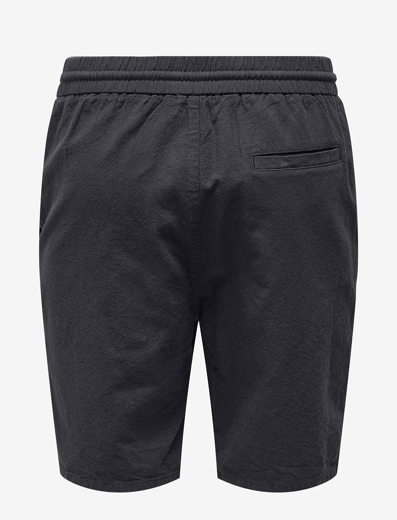 ONLY & SONS - ONSLINUS 0007 COT LIN SHORTS NOOS - leinen-shorts - dark navy - 2