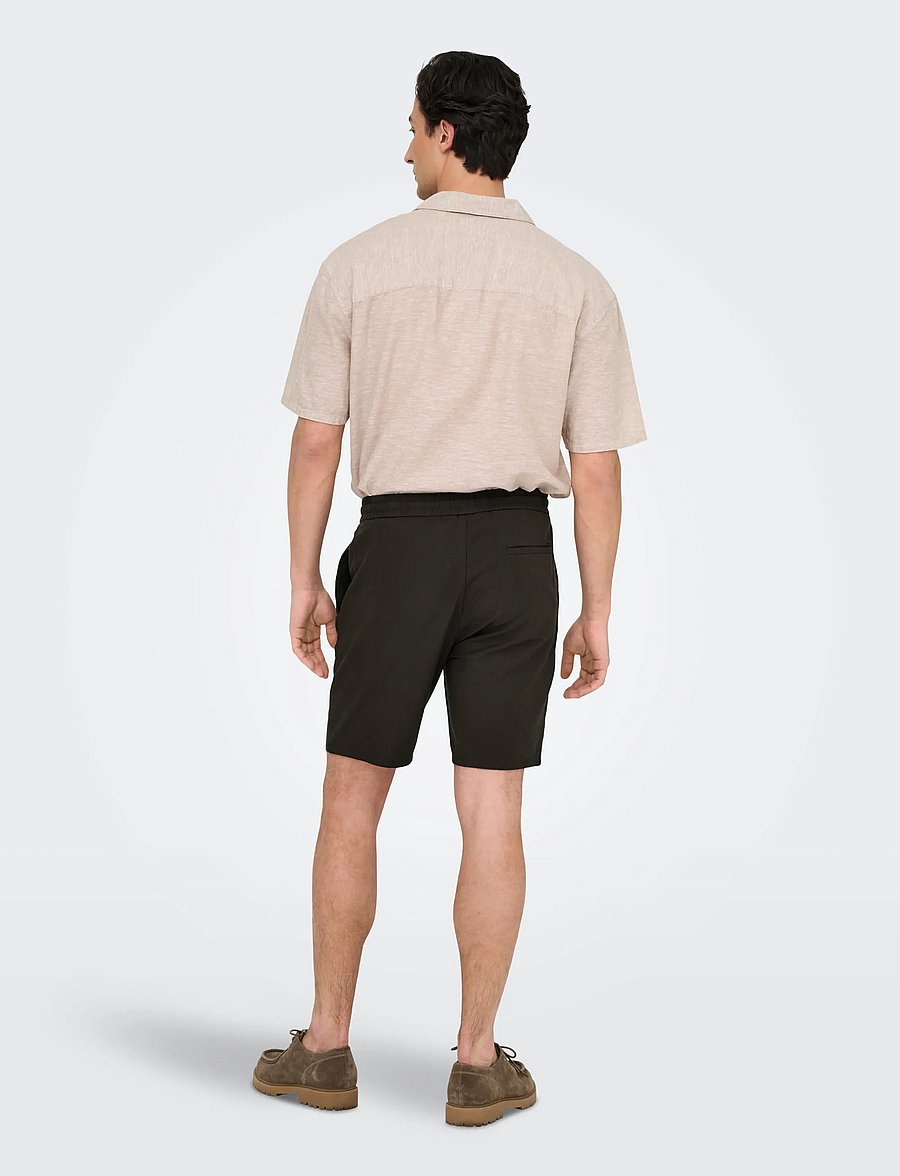 ONLY & SONS - ONSLINUS 0007 COT LIN SHORTS NOOS - hörstuttbuxur - demitasse - 4