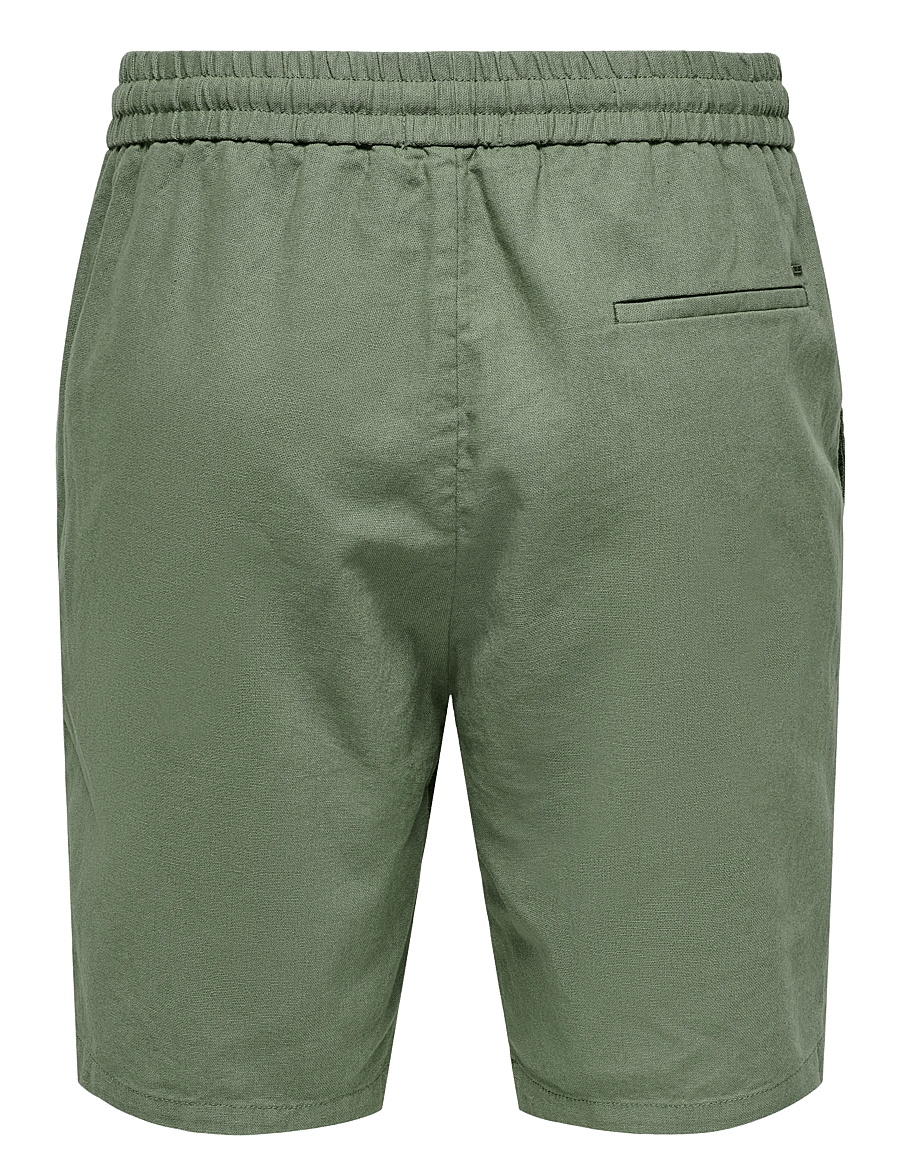 ONLY & SONS - ONSLINUS 0007 COT LIN SHORTS NOOS - linased lühikesed püksid - sea spray - 2