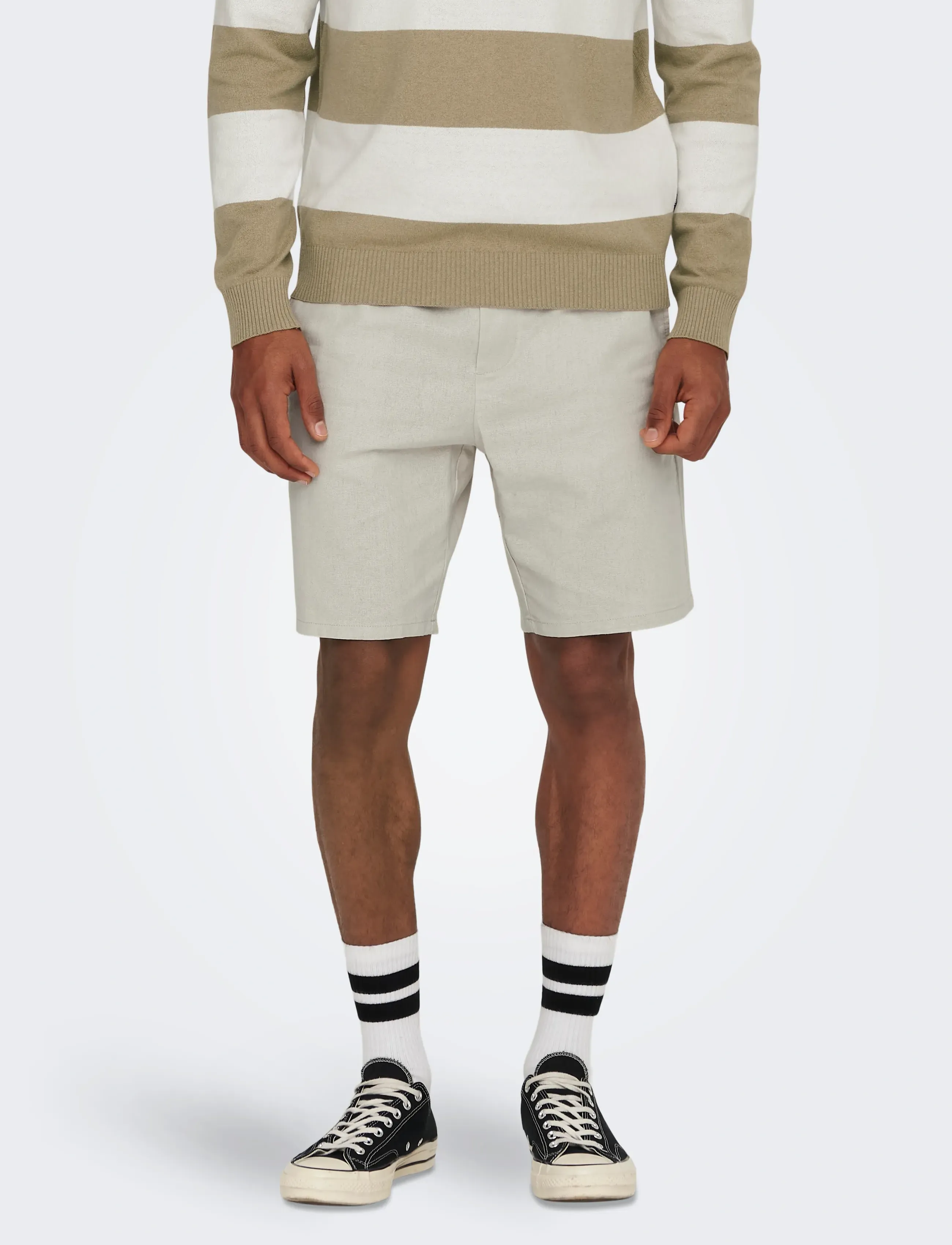 ONLY & SONS Onslinus 0007 Cot Lin Shorts Noos, M, Cream, Shorts > Afslappet, Herre