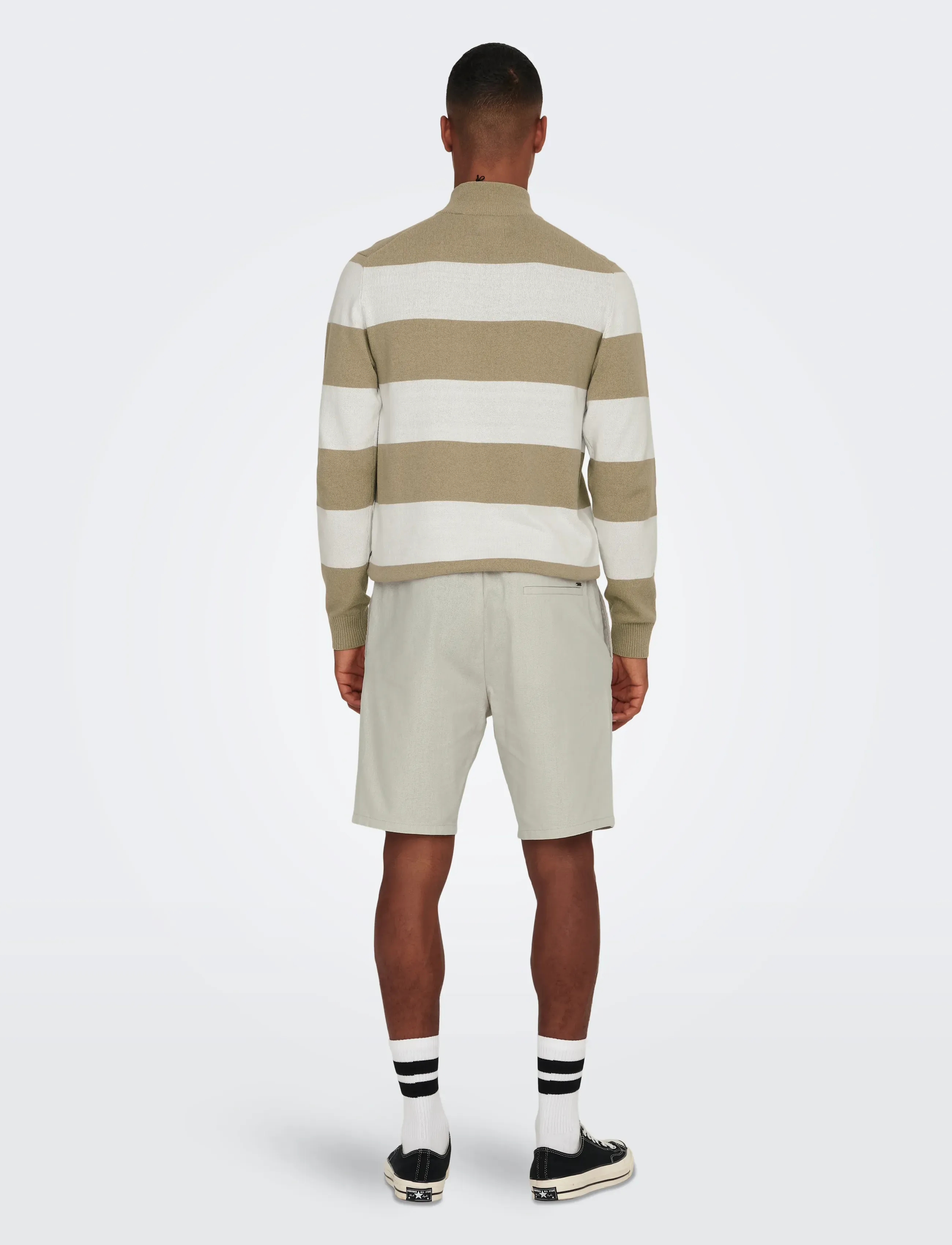 ONLY & SONS - ONSLINUS 0007 COT LIN SHORTS NOOS - shorts en lin - silver lining - 3