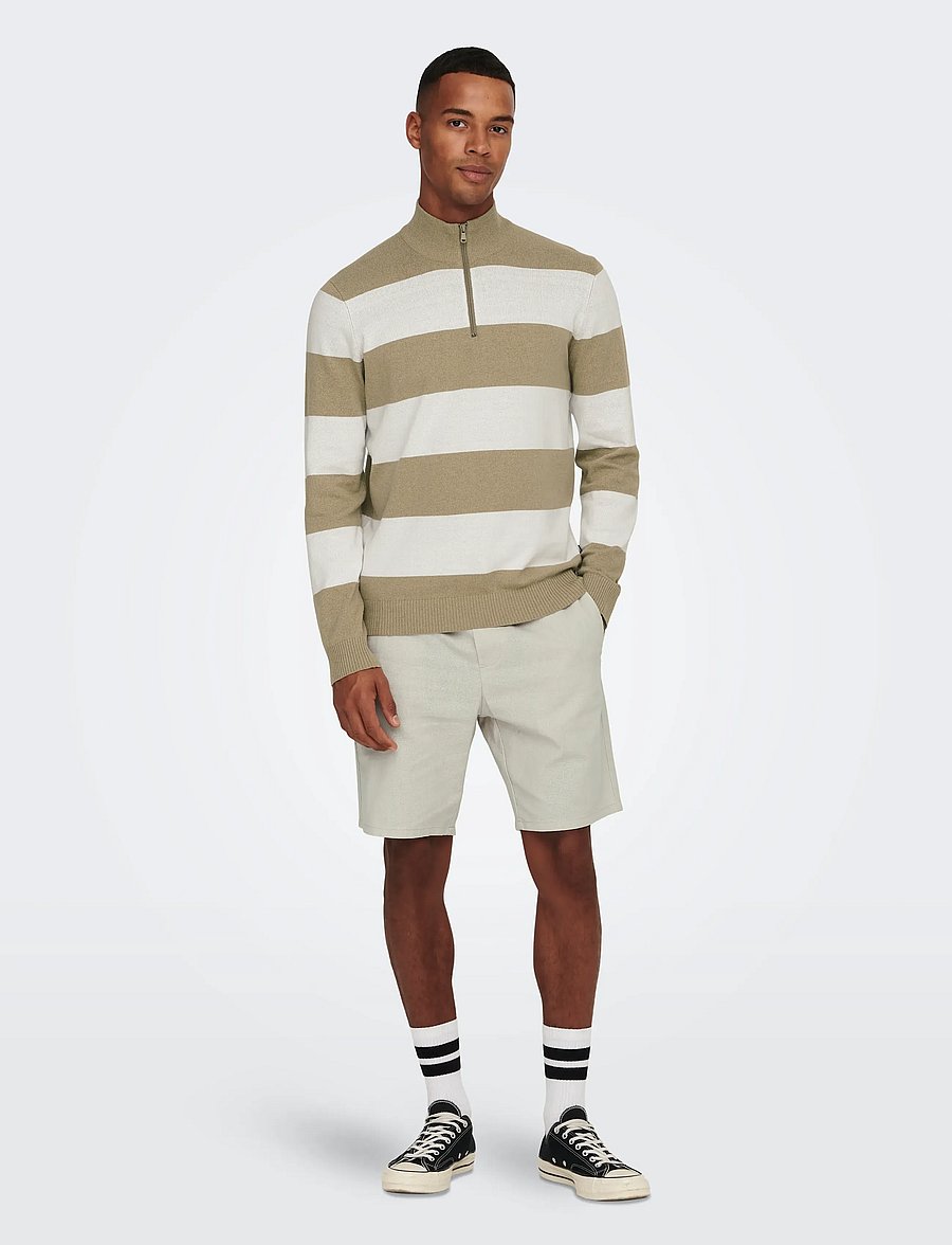 ONLY & SONS - ONSLINUS 0007 COT LIN SHORTS NOOS - linneshorts - silver lining - 4