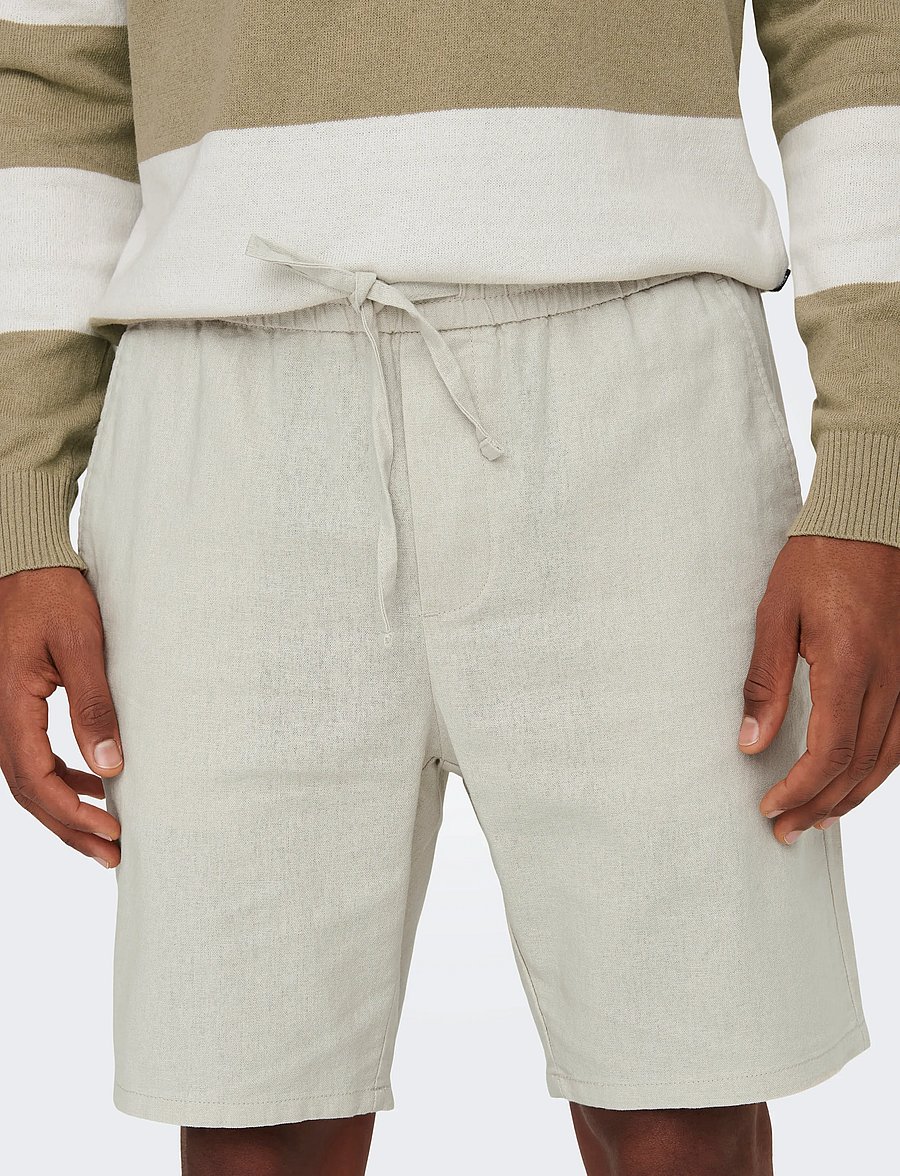 ONLY & SONS - ONSLINUS 0007 COT LIN SHORTS NOOS - linneshorts - silver lining - 5