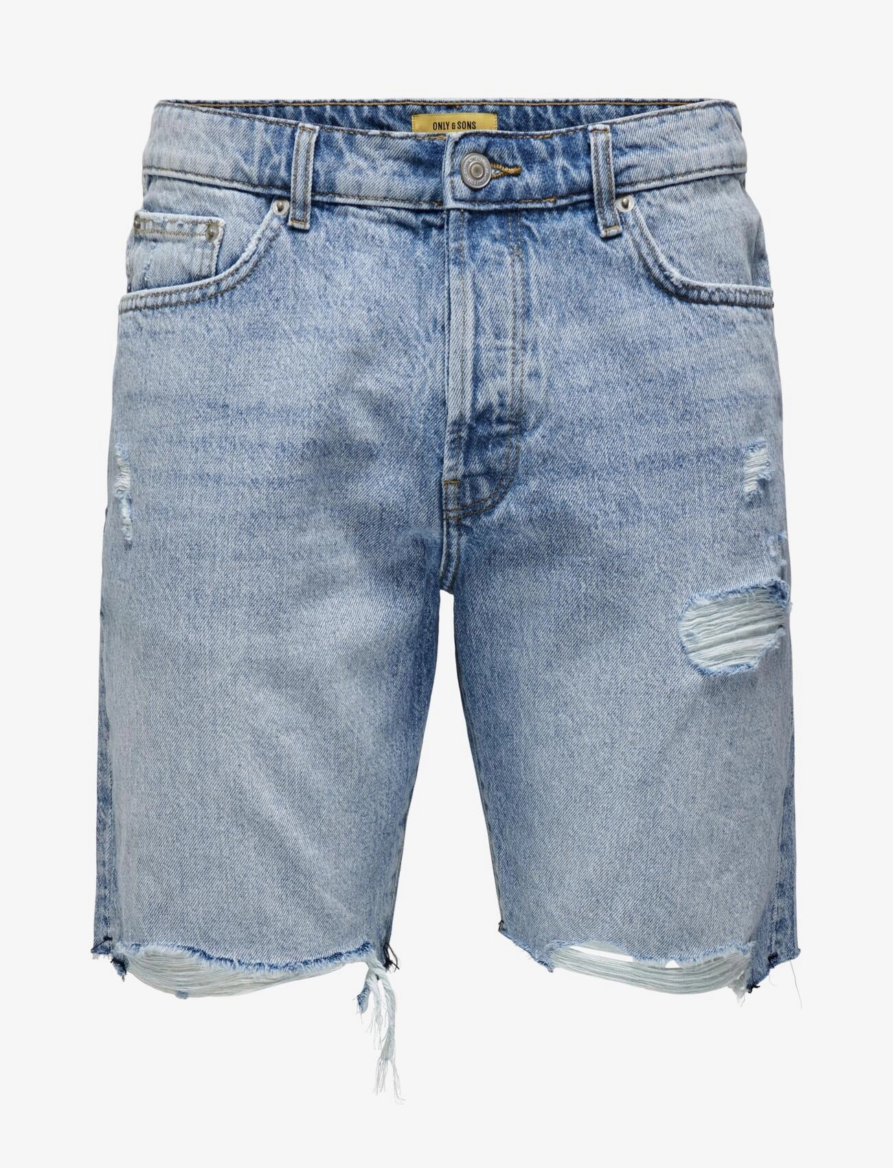ONLY & SONS Onsedge Lbd Destroy 4981 Tai Dnm Shorts Blau - S - Herren