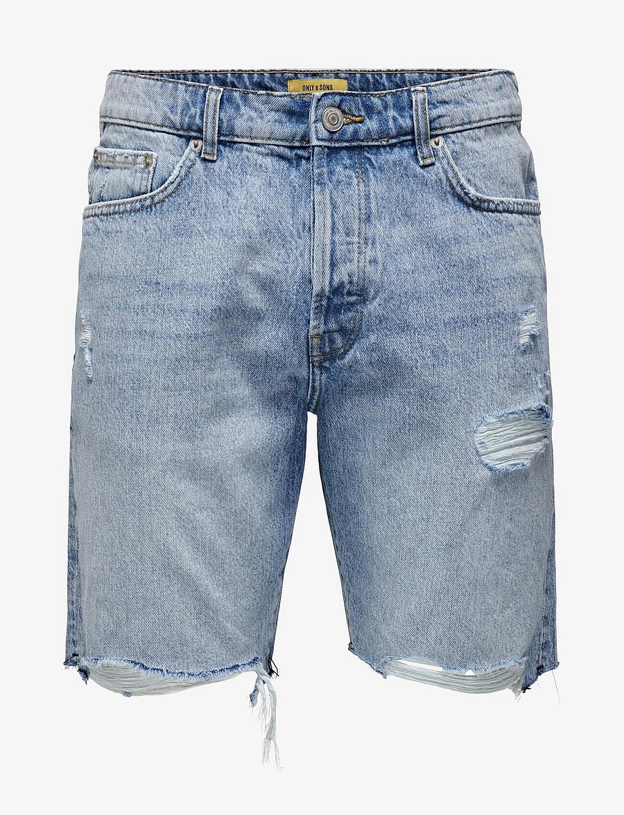 ONLY & SONS - ONSEDGE LBD DESTROY 4981 TAI DNM SHORTS - short en jean - light blue denim - 0