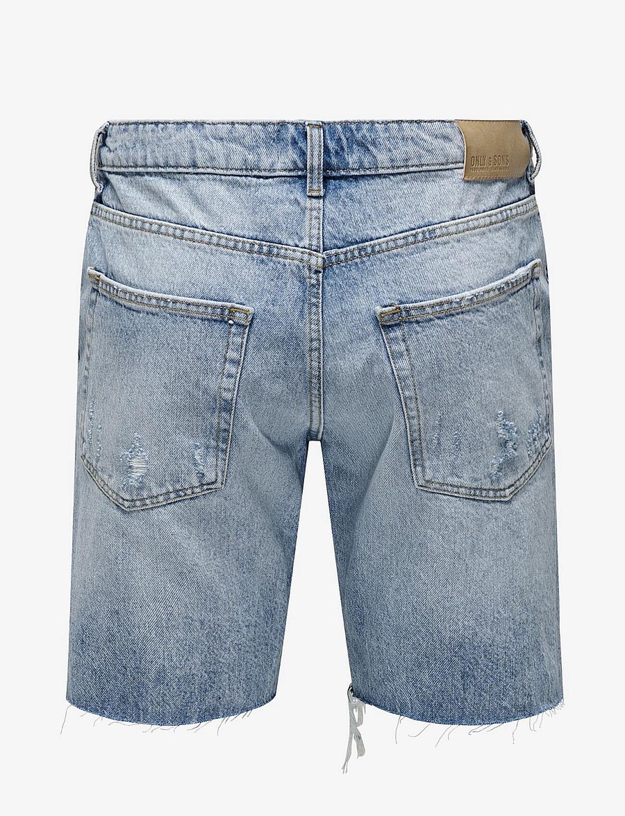 ONLY & SONS - ONSEDGE LBD DESTROY 4981 TAI DNM SHORTS - short en jean - light blue denim - 1