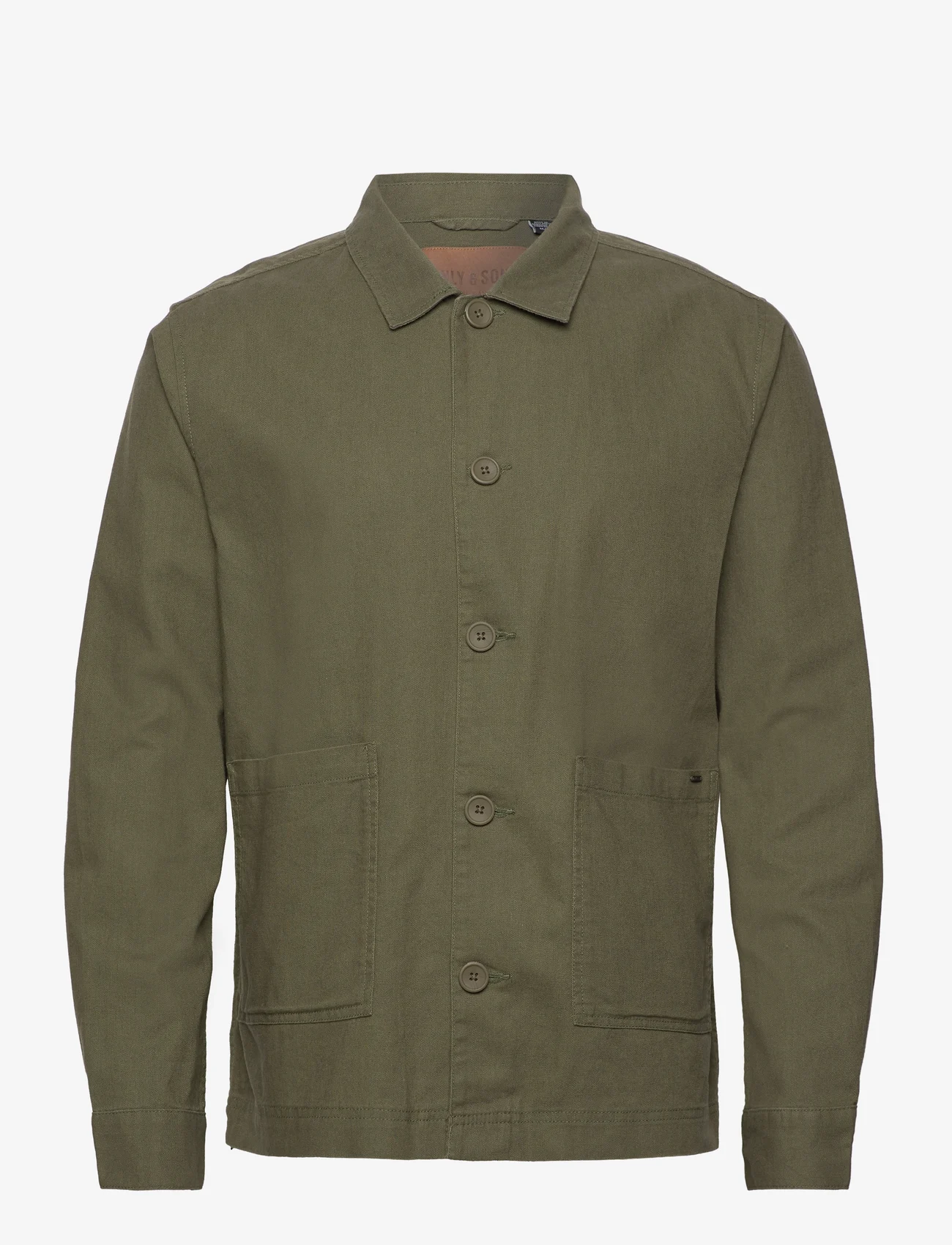 ONLY & SONS - ONSKIER 0019 COT LIN OVERSHIRT - menn - olive night - 0