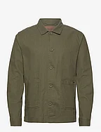 ONSKIER 0019 COT LIN OVERSHIRT - OLIVE NIGHT