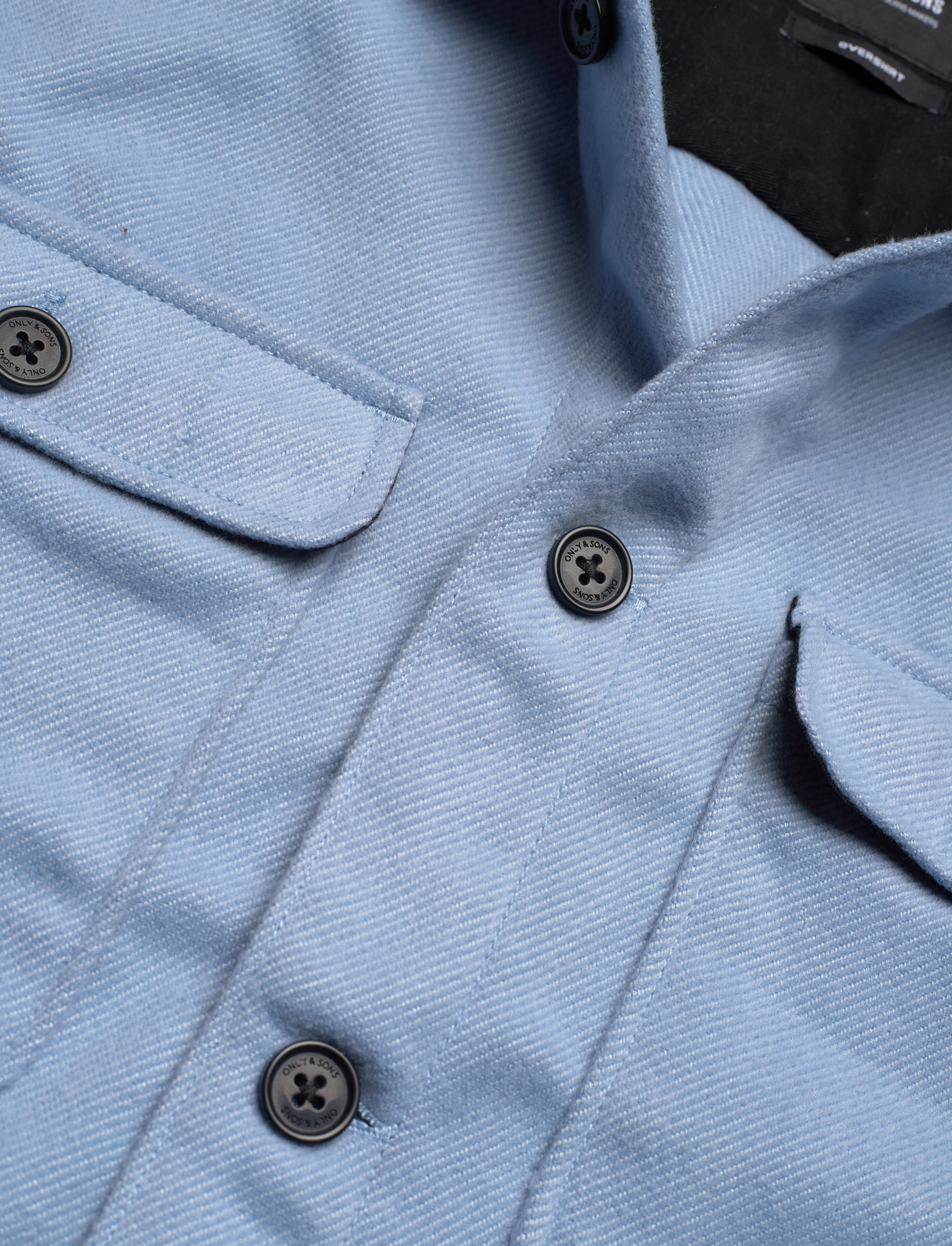 ONLY & SONS - ONSASH OVR WOOLEN LOOK PKT LS SHIRT BP - cashmere blue - 2