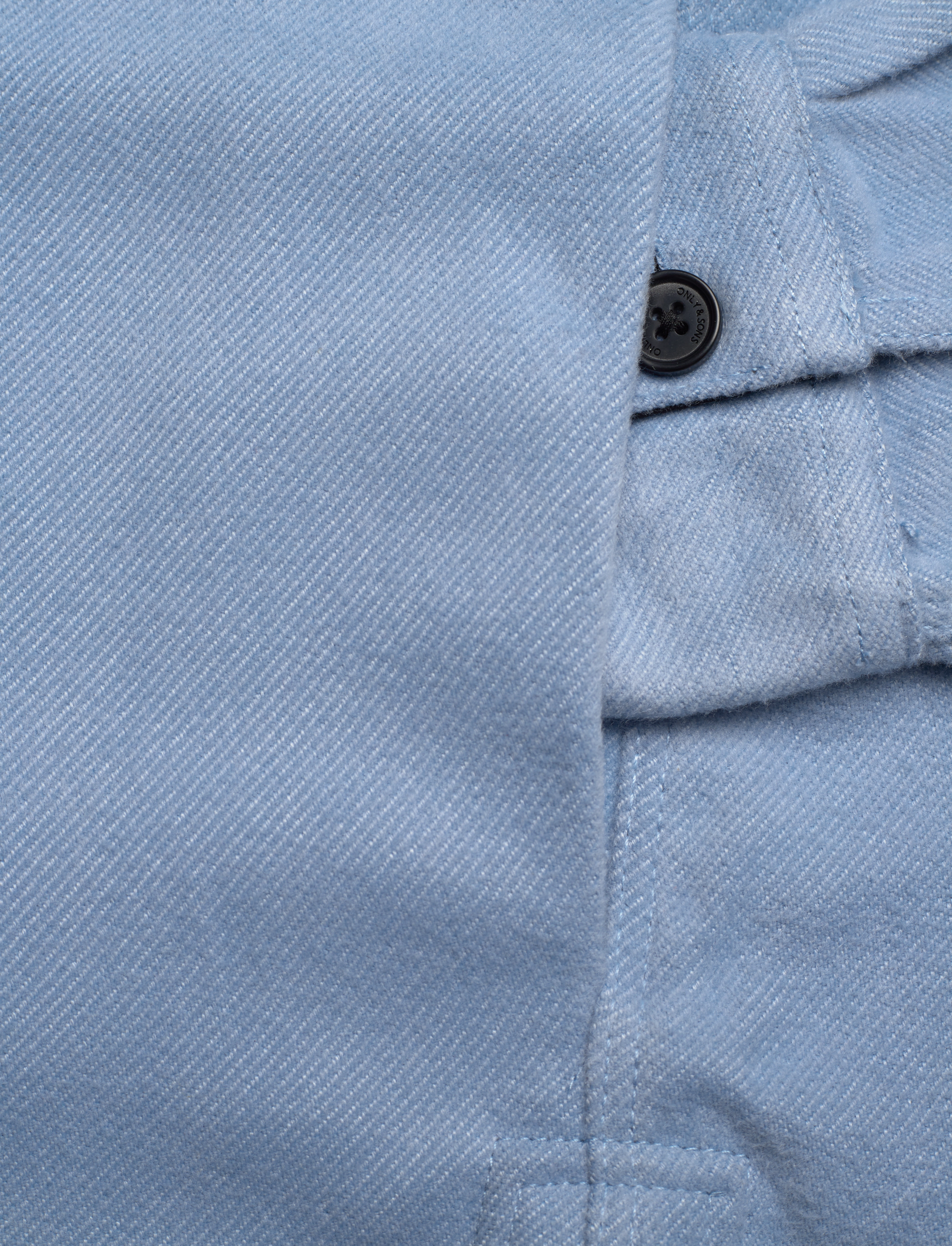 ONLY & SONS - ONSASH OVR WOOLEN LOOK PKT LS SHIRT BP - cashmere blue - 3
