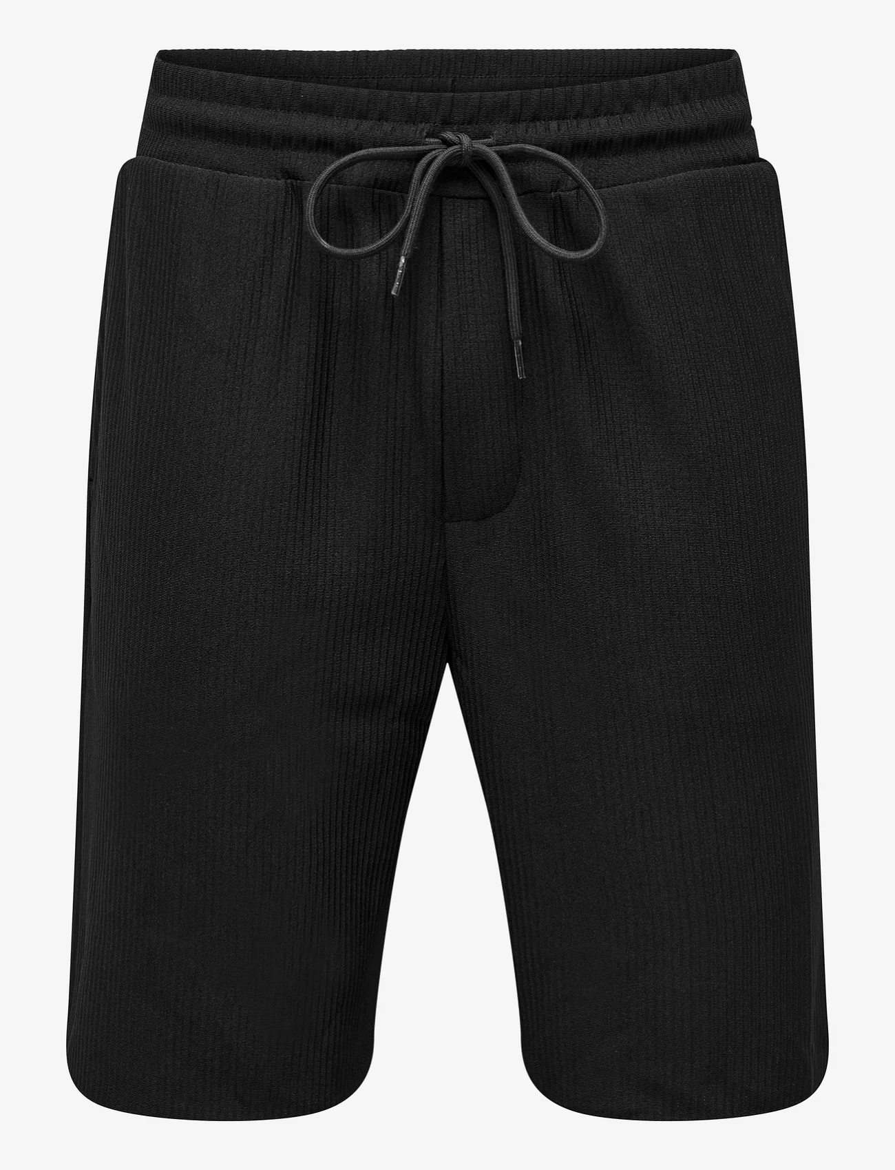 ONLY & SONS - ONSDRUM PLEATED SHORTS - spodenki chinos - black - 0