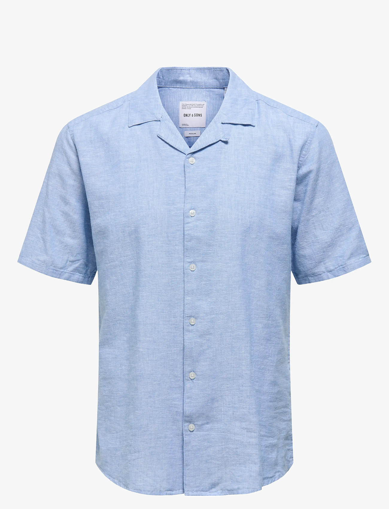 ONLY & SONS - ONSCAIDEN SS SOLID RESORT LINEN NOOS - linskjorter - ashleigh blue - 1