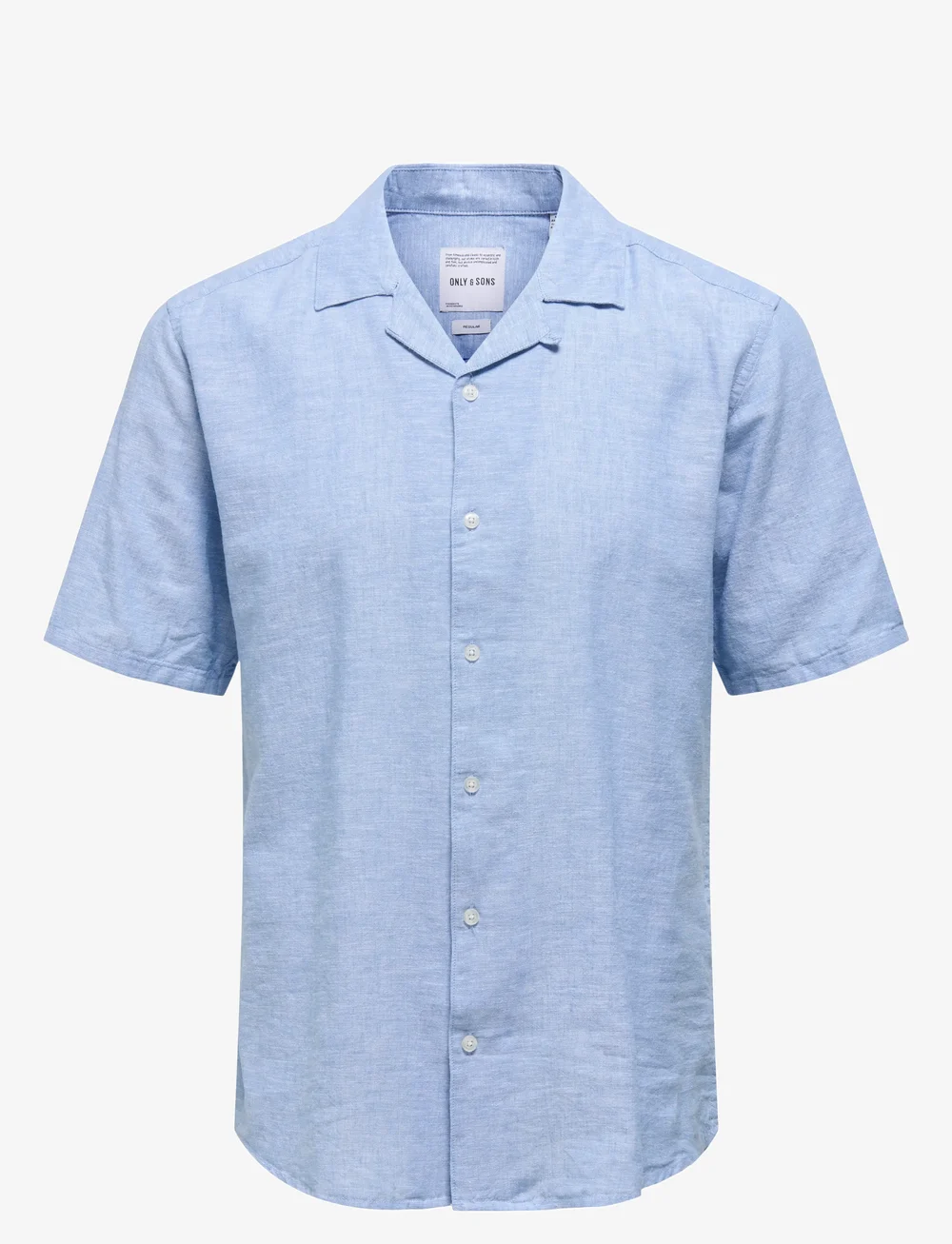 ONLY & SONS - ONSCAIDEN SS SOLID RESORT LINEN NOOS - pellavakauluspaidat - ashleigh blue - 1