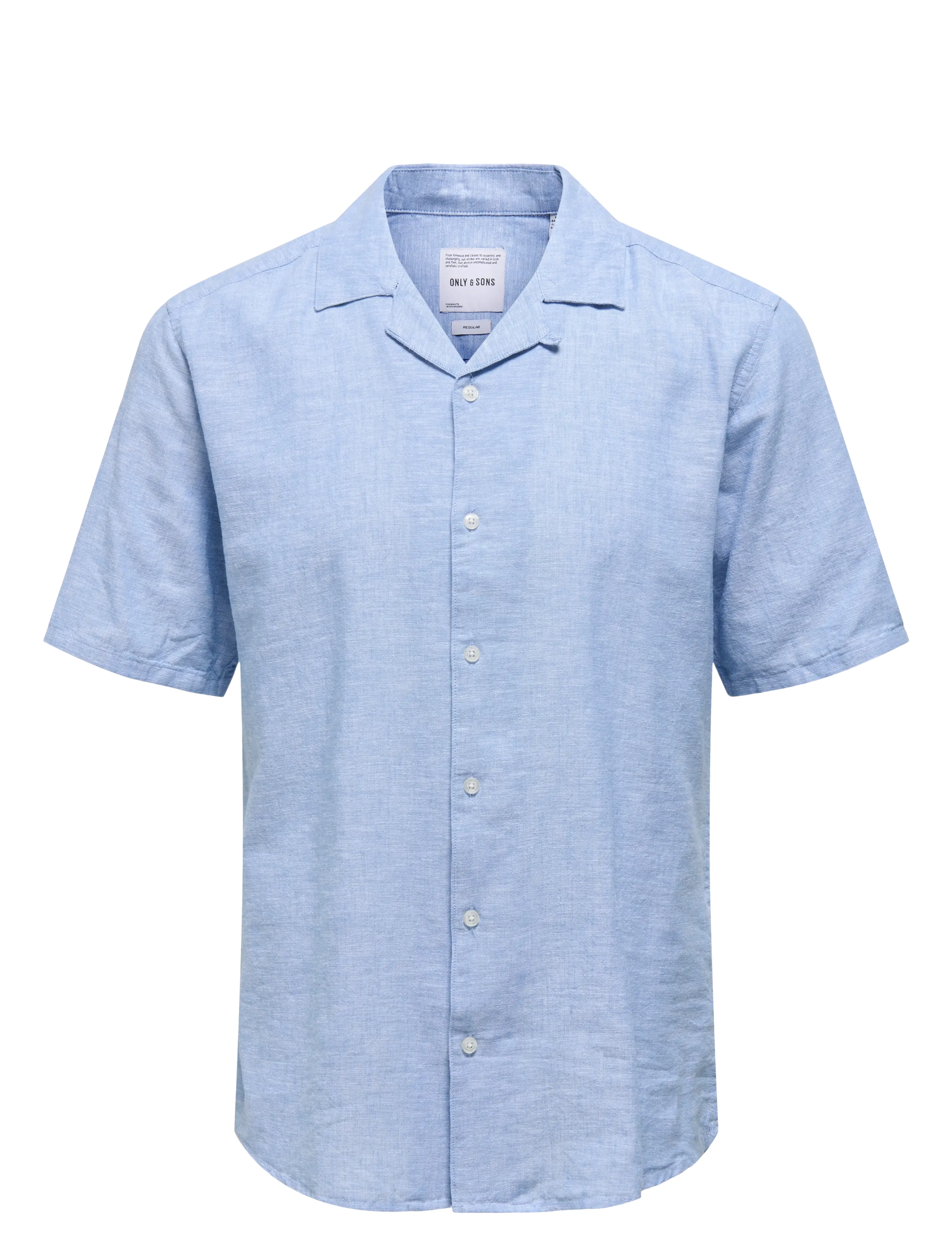 ONLY & SONS - ONSCAIDEN SS SOLID RESORT LINEN NOOS - linased särgid - ashleigh blue - 1