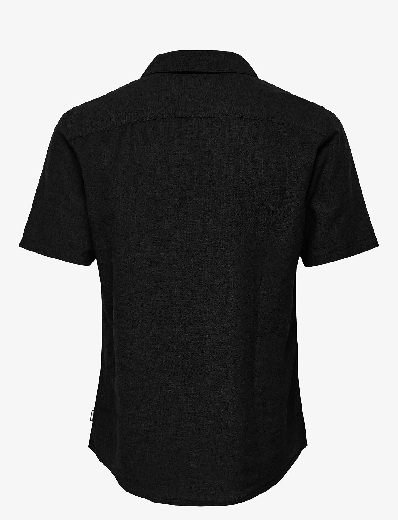 ONLY & SONS - ONSCAIDEN SS SOLID RESORT LINEN SHIRT - madalaimad hinnad - black - 2