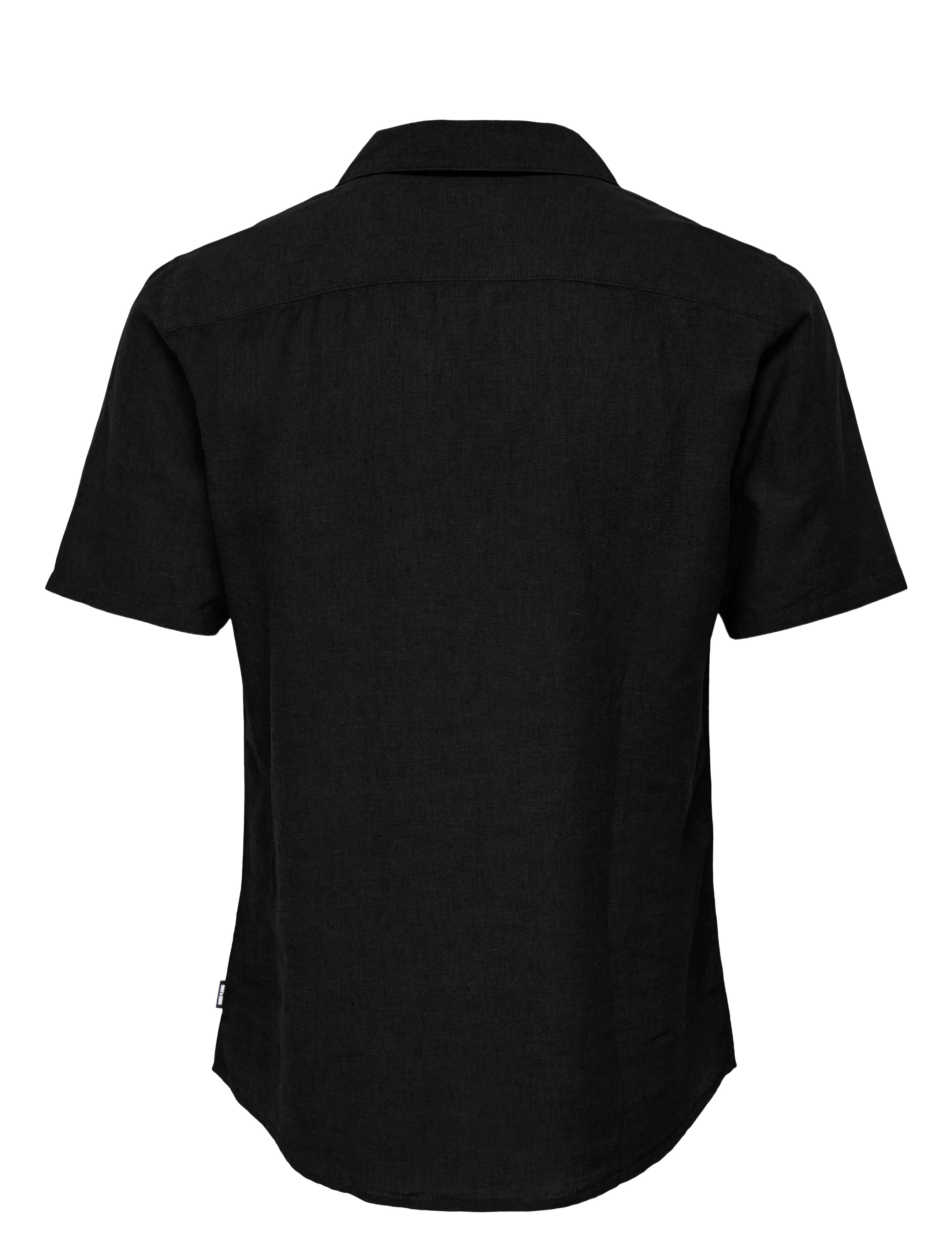 ONLY & SONS - ONSCAIDEN SS SOLID RESORT LINEN NOOS - hörskyrtur - black - 2