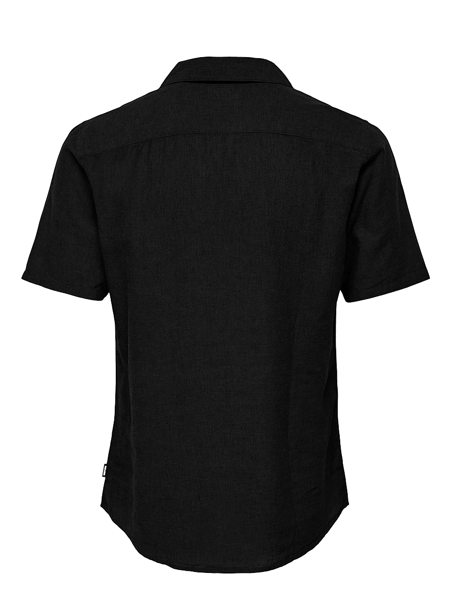 ONLY & SONS - ONSCAIDEN SS SOLID RESORT LINEN NOOS - hörskyrtur - black - 2