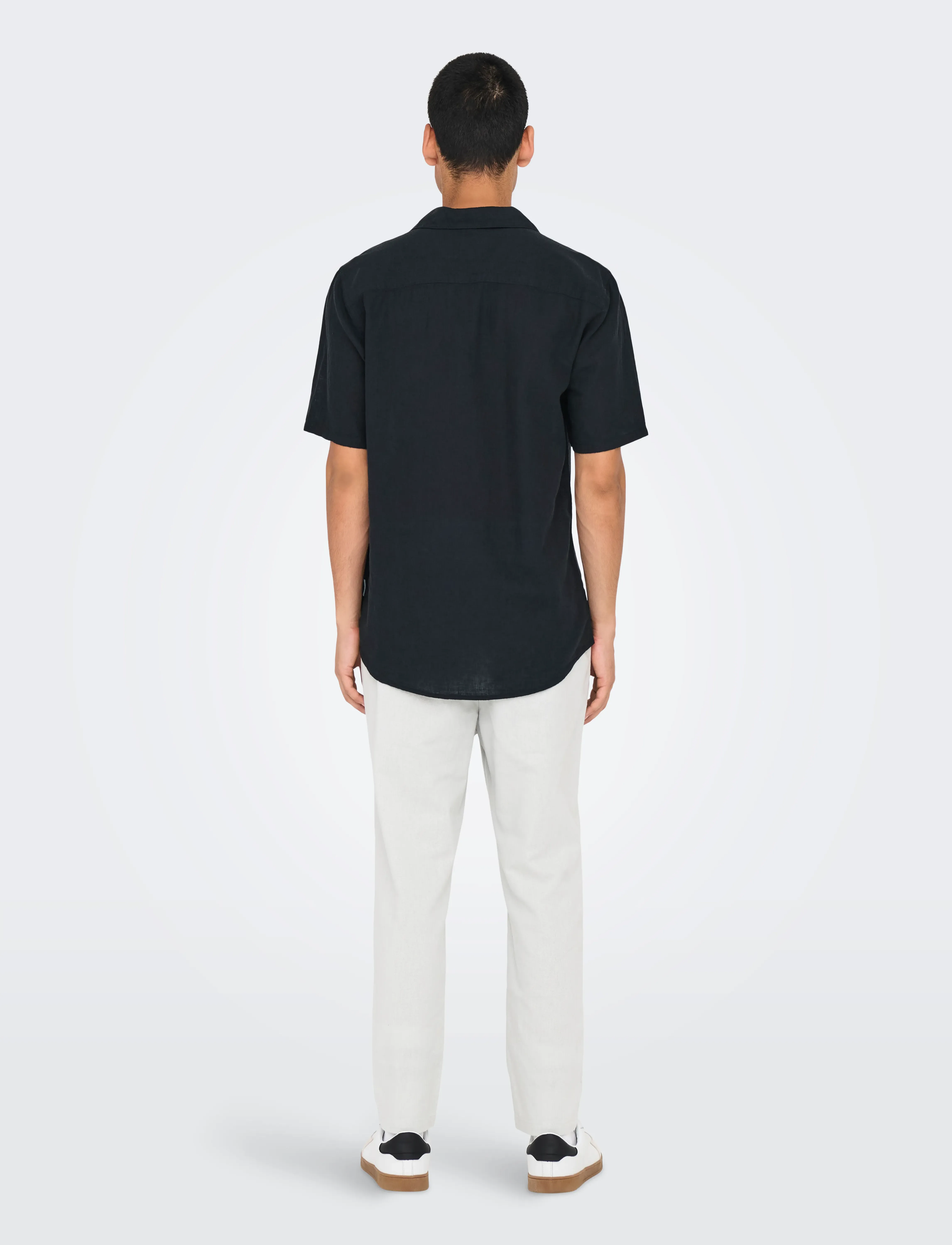 ONLY & SONS - ONSCAIDEN SS SOLID RESORT LINEN NOOS - hörskyrtur - black - 3