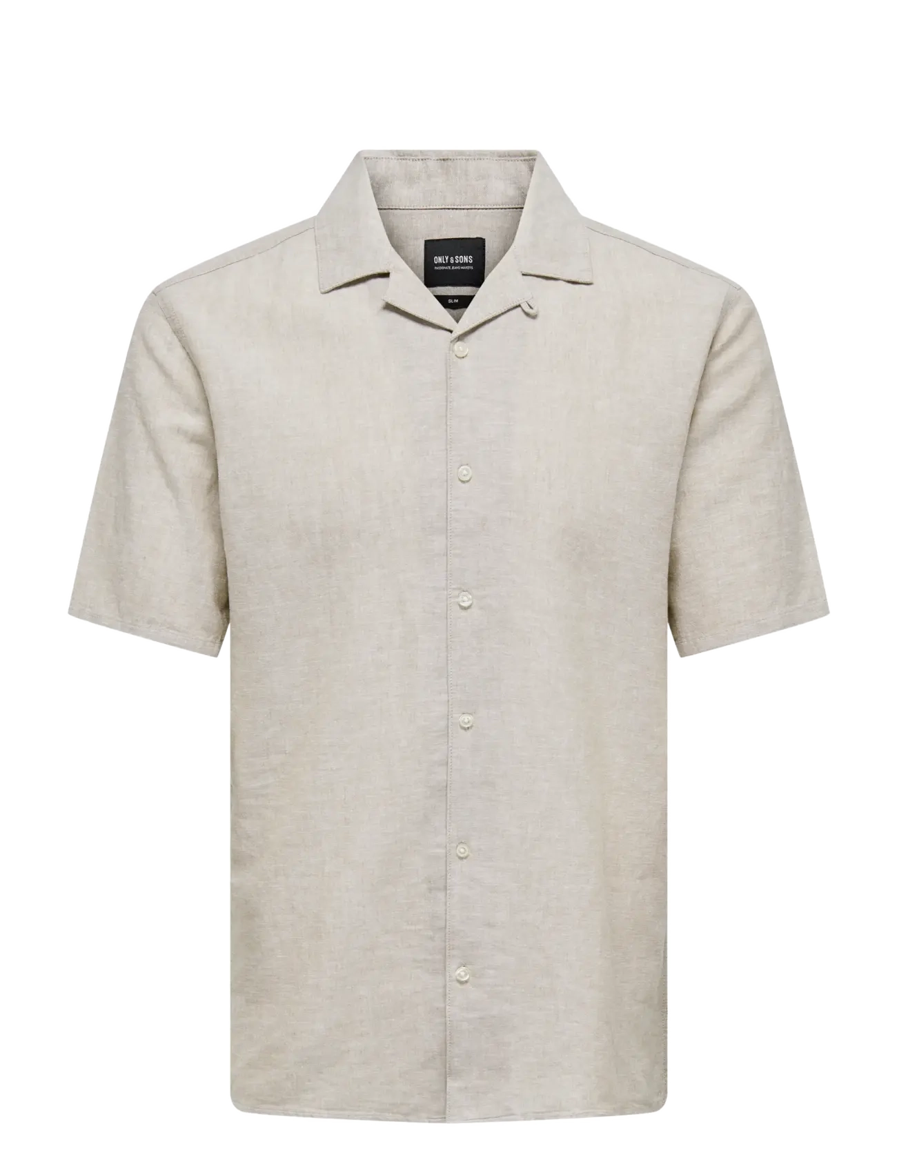 ONLY & SONS ONSCAIDEN SS SOLID RESORT LINEN SHIRT - Kläder - CHINCHILLA / beige