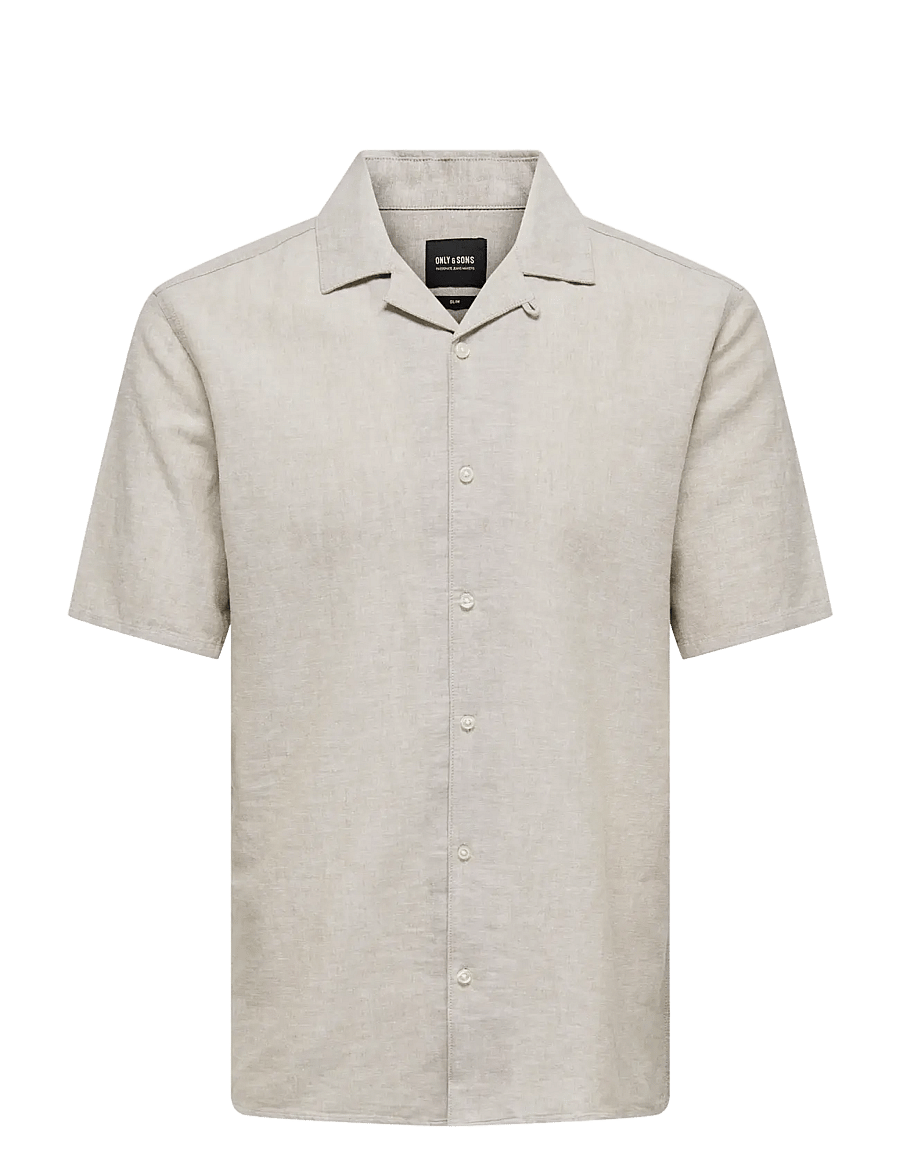 ONLY & SONS - ONSCAIDEN SS SOLID RESORT LINEN NOOS - linased särgid - chinchilla - 1