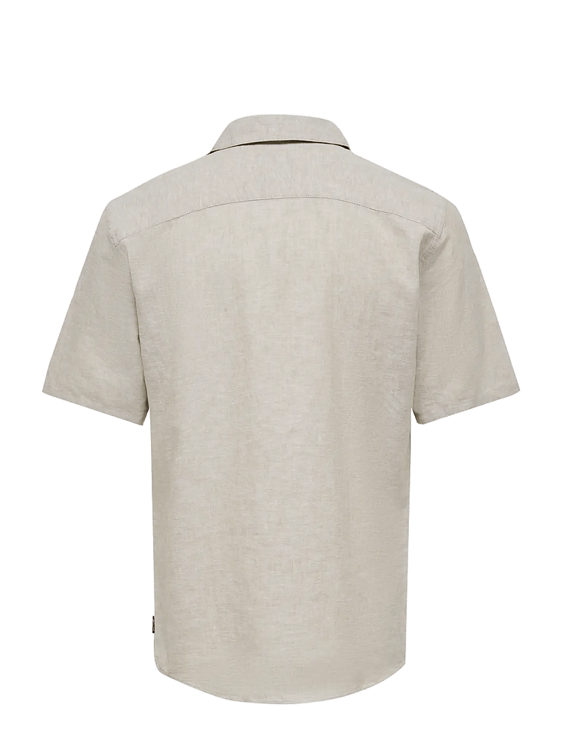 ONLY & SONS - ONSCAIDEN SS SOLID RESORT LINEN SHIRT - linskjorter - chinchilla - 2