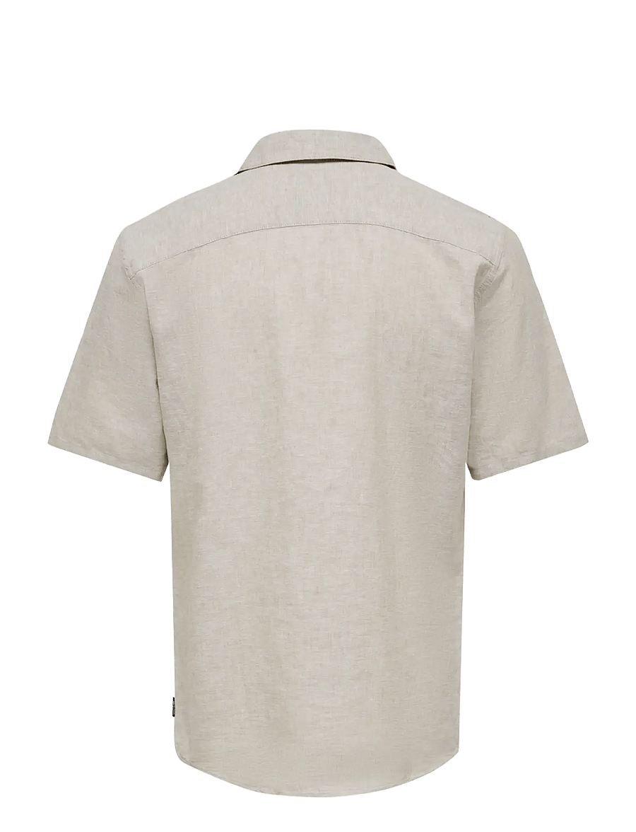 ONLY & SONS - ONSCAIDEN SS SOLID RESORT LINEN NOOS - linased särgid - chinchilla - 2
