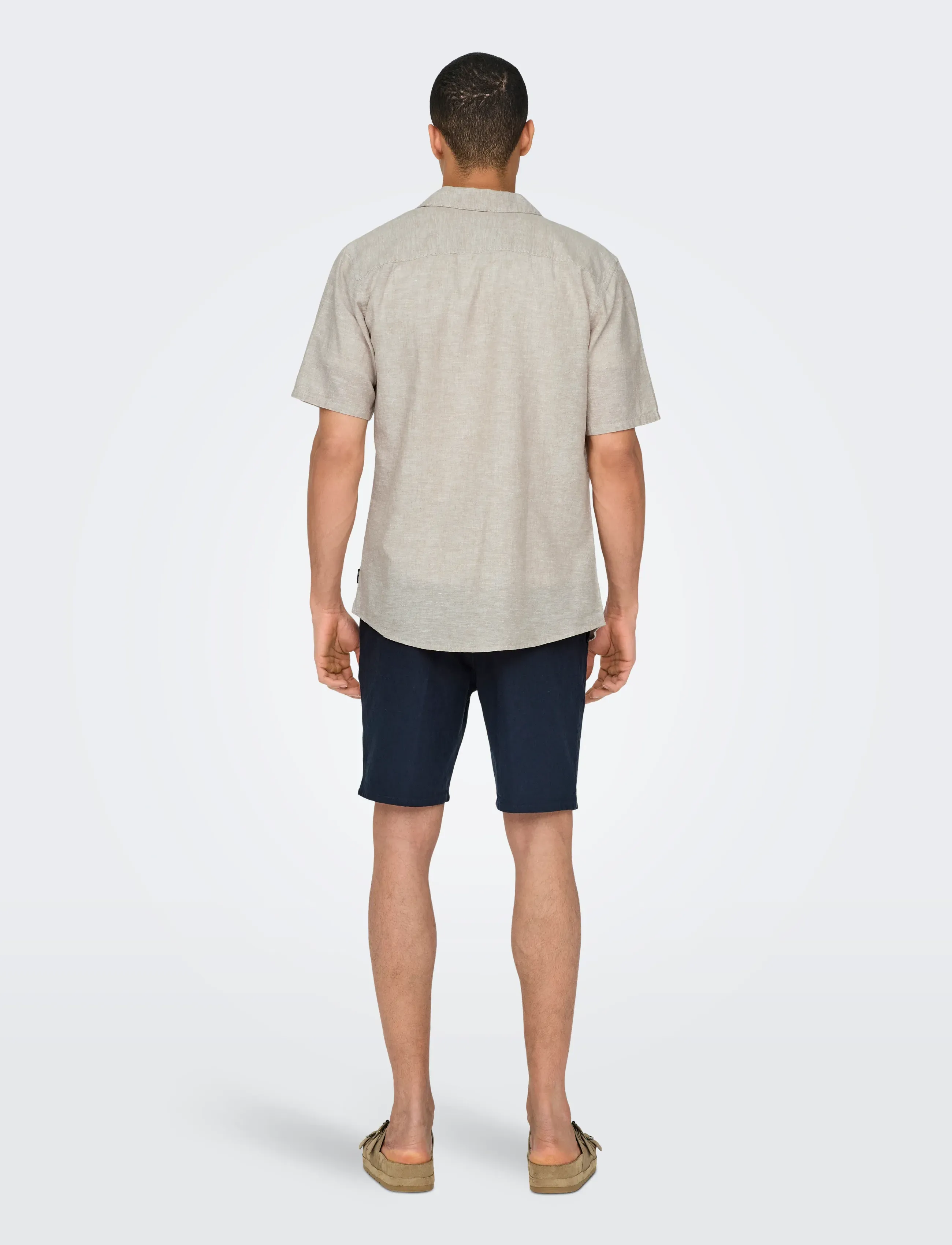 ONLY & SONS - ONSCAIDEN SS SOLID RESORT LINEN NOOS - linased särgid - chinchilla - 3