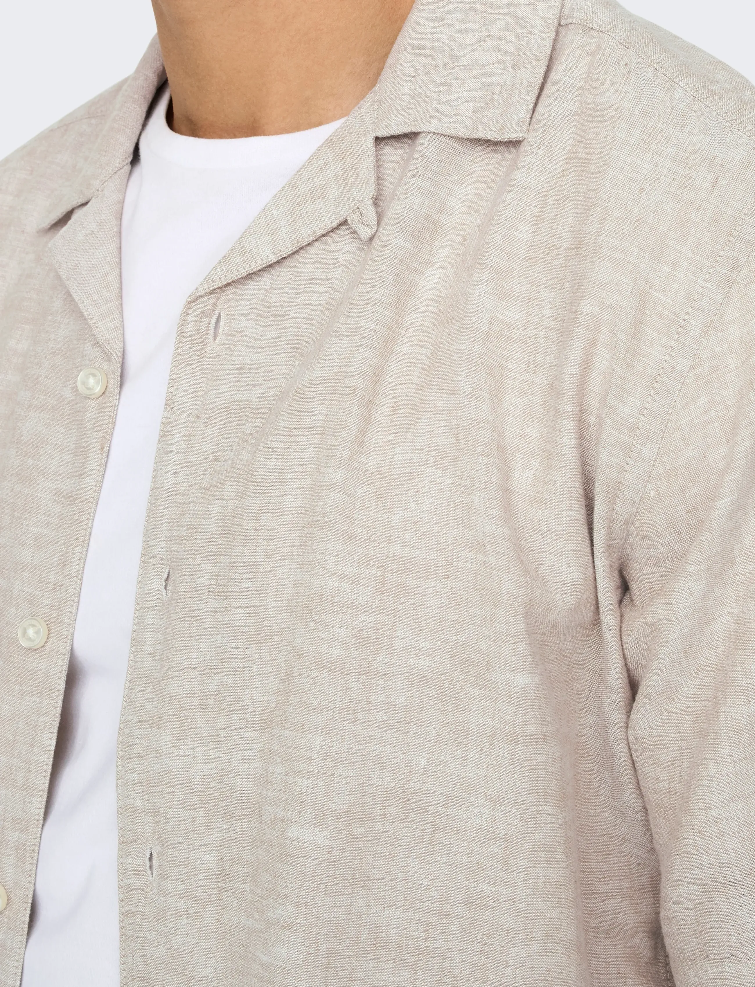 ONLY & SONS Onscaiden Life Ss Solid Resort Line Linneskjortor dam – bild 9