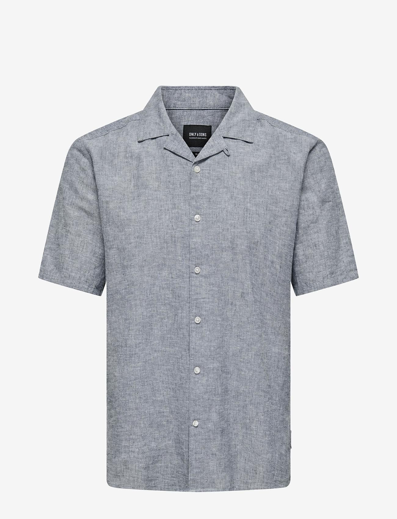 ONLY & SONS - ONSCAIDEN SS SOLID RESORT LINEN SHIRT - leinenhemden - dress blues - 1