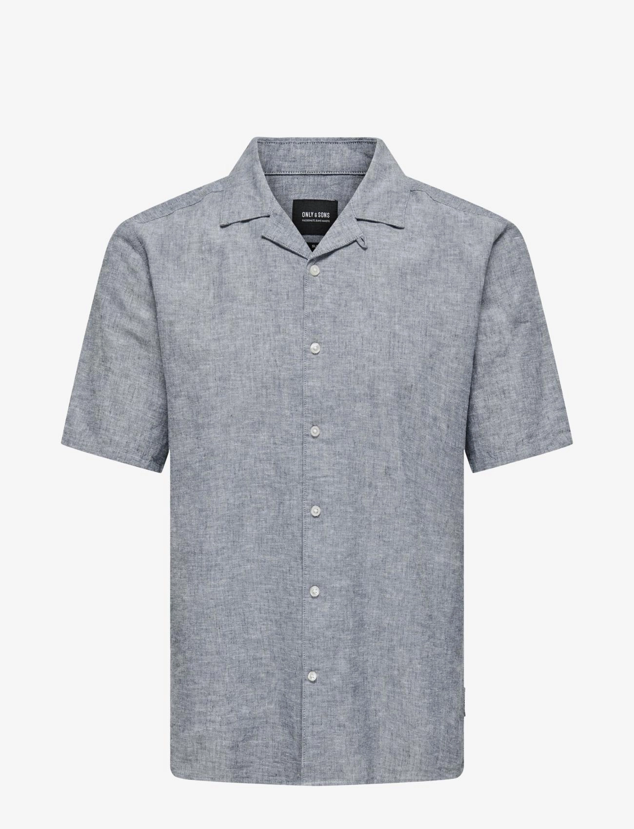 ONLY & SONS ONSCAIDEN SS SOLID RESORT LINEN NOOS - Basic shirts - DRESS BLUES / blue