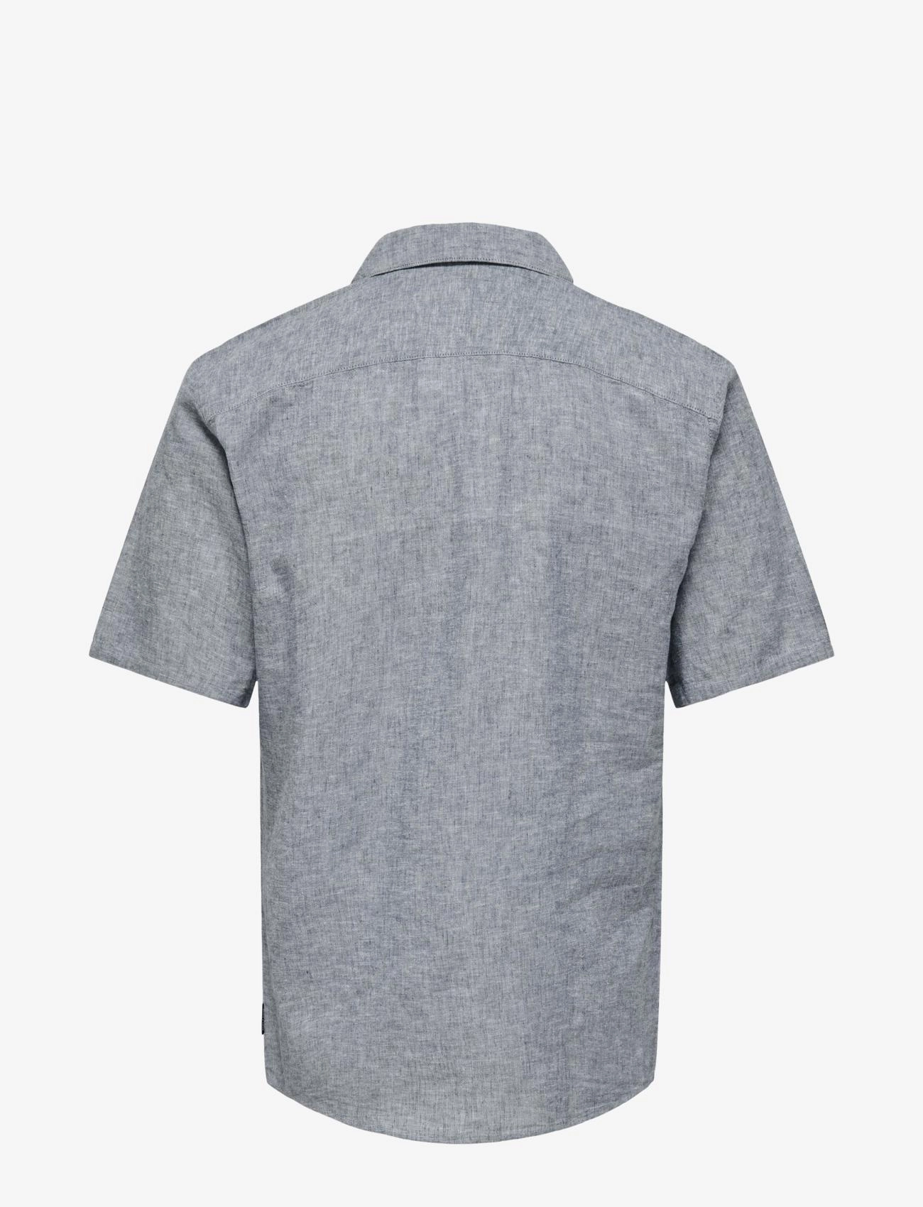 ONLY & SONS - ONSCAIDEN SS SOLID RESORT LINEN NOOS - hørskjorter - dress blues - 2