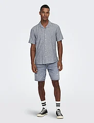 ONLY & SONS - ONSCAIDEN SS SOLID RESORT LINEN NOOS - lowest prices - dress blues - 4