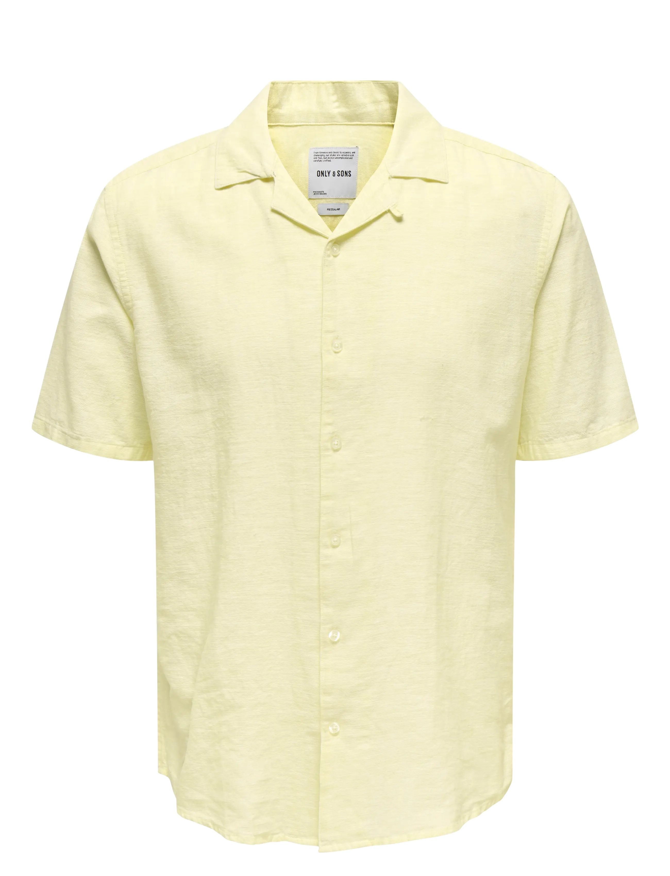 ONLY & SONS ONSCAIDEN LIFE SS SOLID RESORT LINENNOOS - Basic skjortor - FLAN / yellow