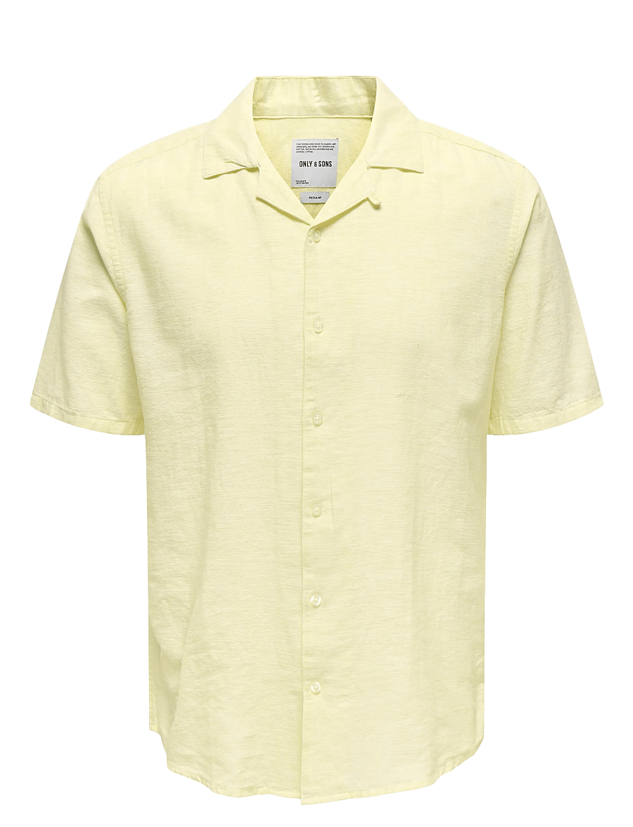 ONLY & SONS - ONSCAIDEN SS SOLID RESORT LINEN NOOS - linneskjortor - flan - 1